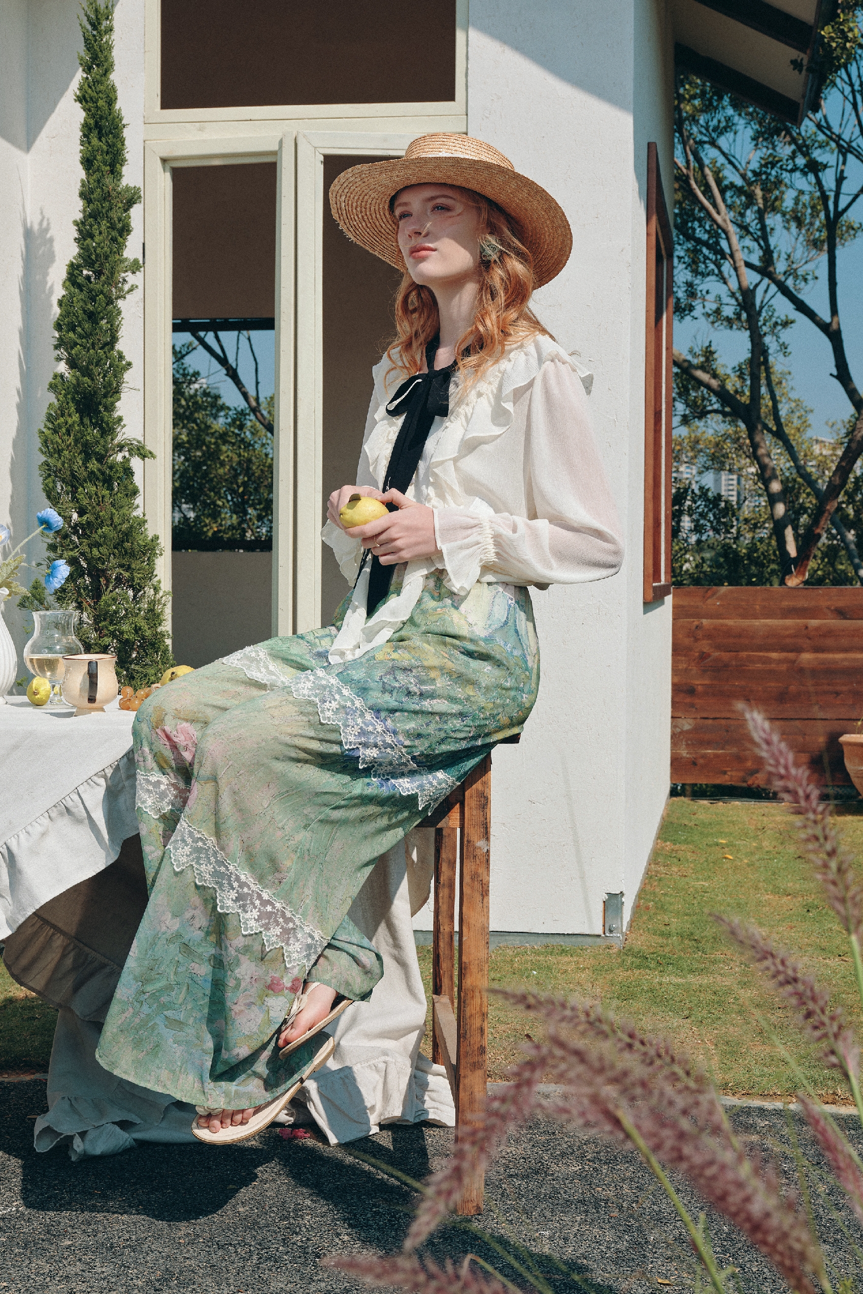 Lace Patchwork Pants