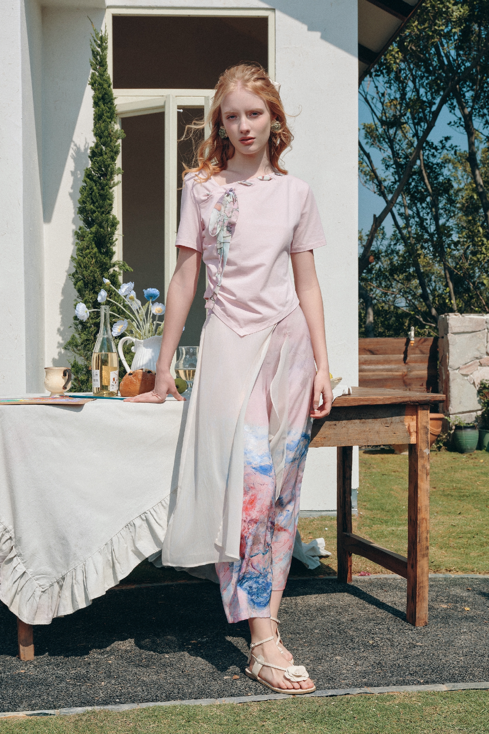 Pink Sweet Printed Pants