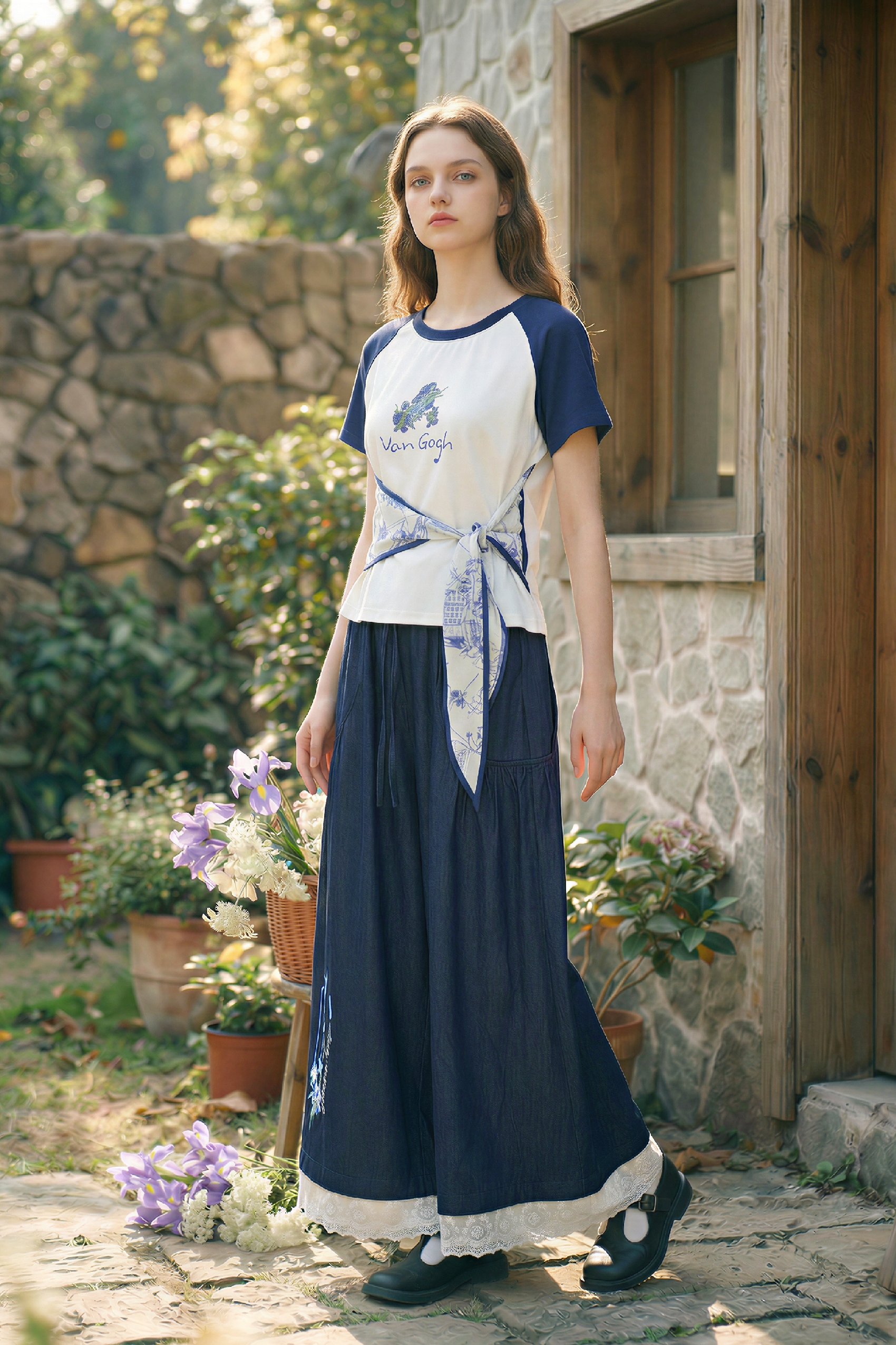 Patchwork Embroidered Pants