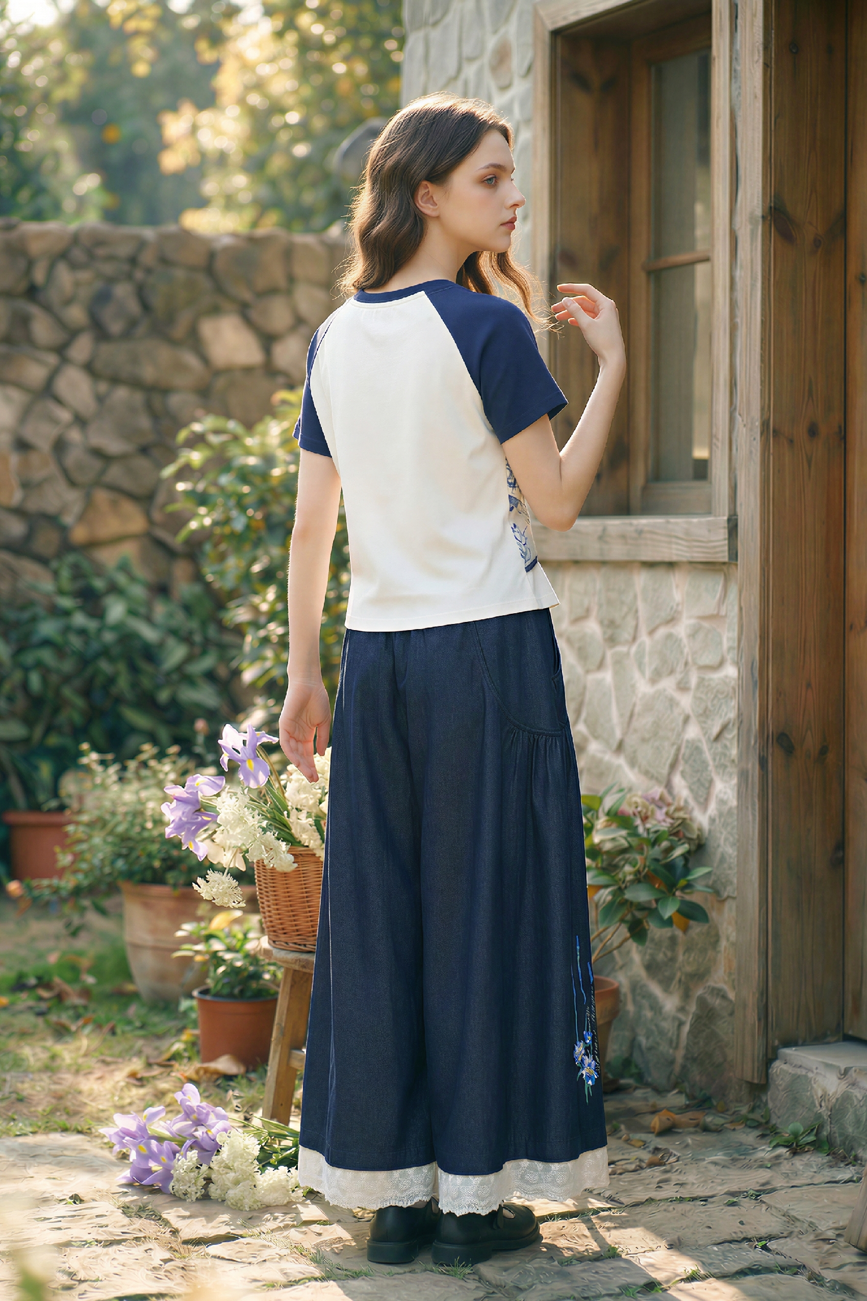Patchwork Embroidered Pants