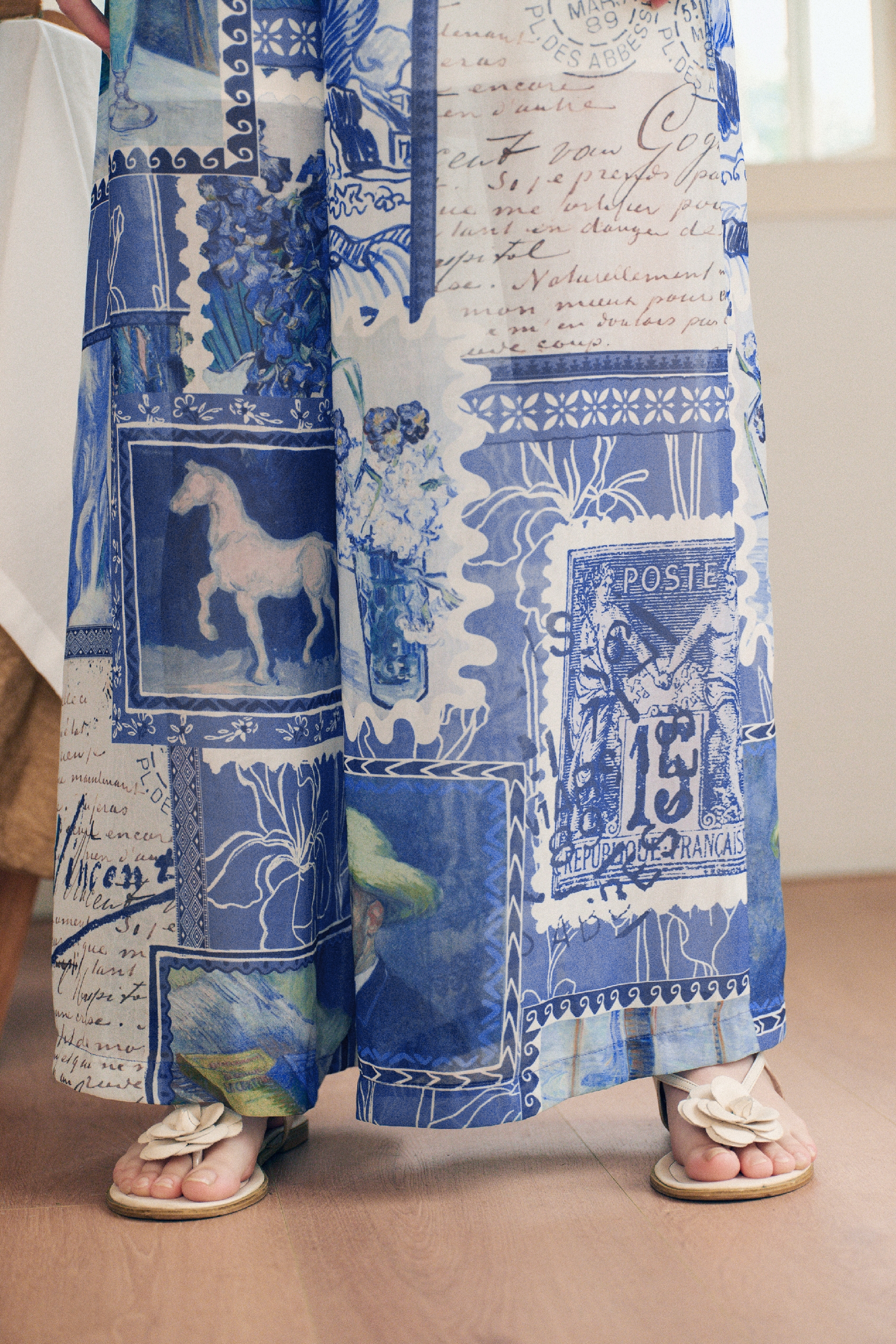 Printed Chiffon Pants