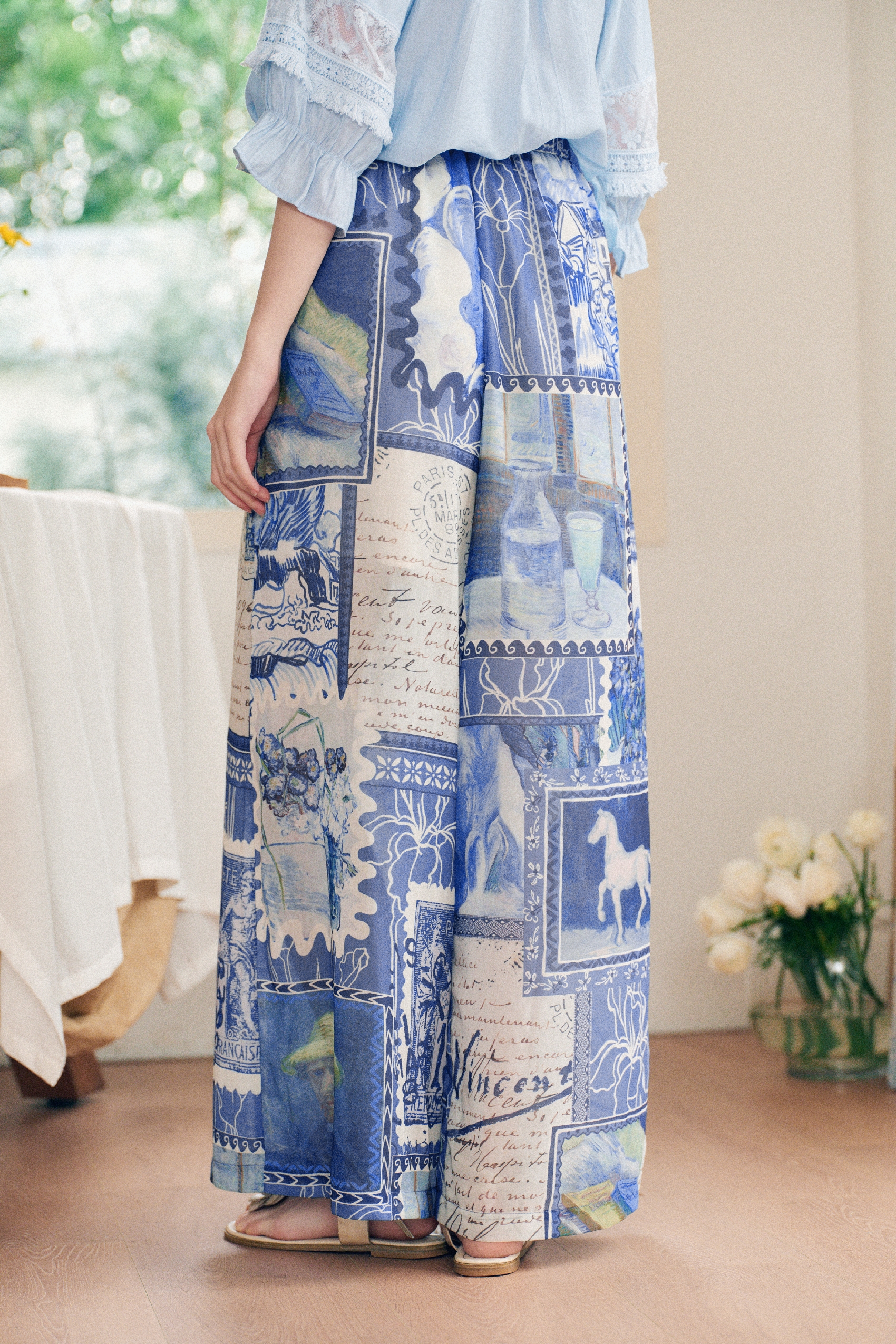 Printed Chiffon Pants