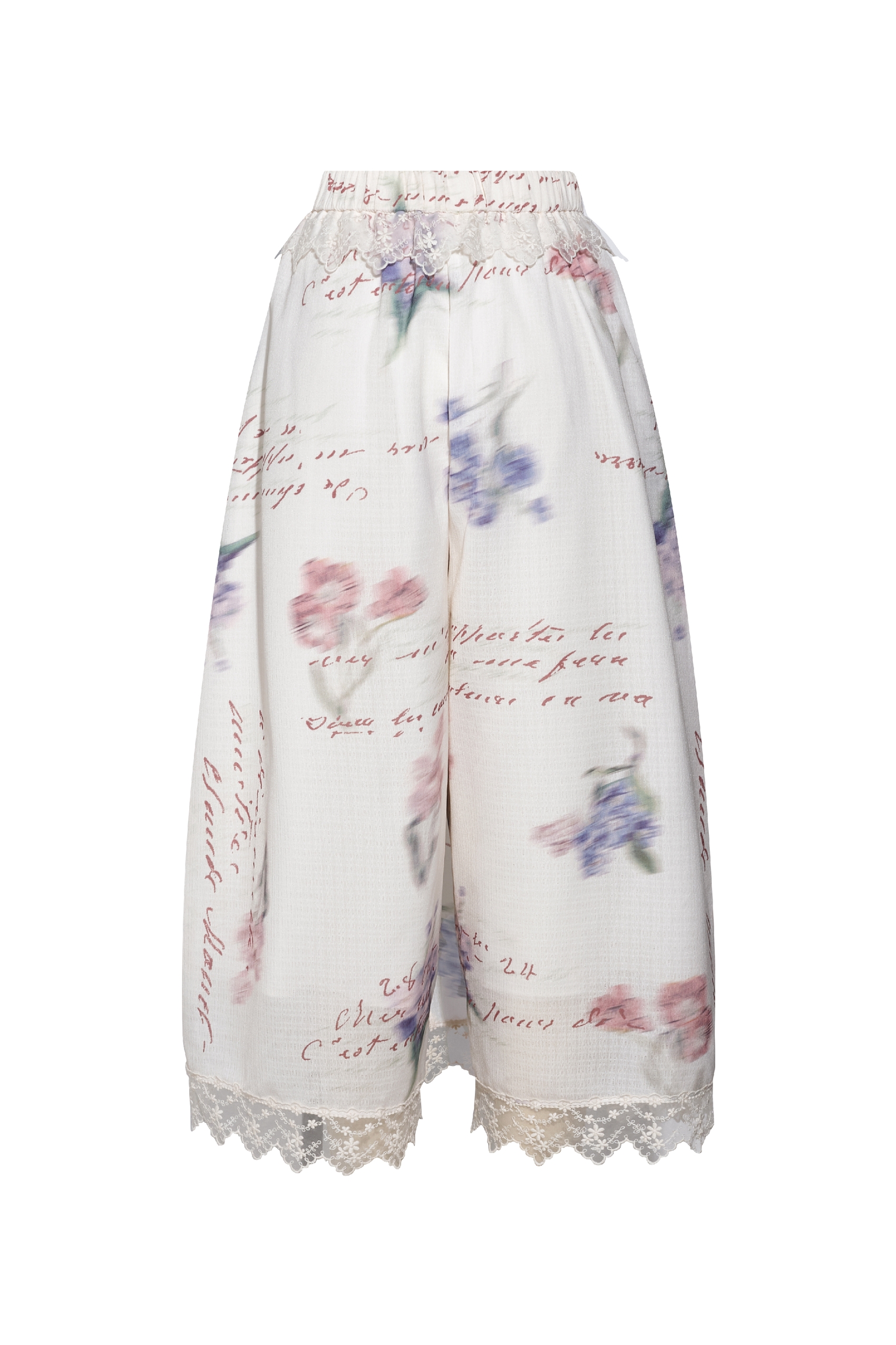 Lace Printed Pants-LYONSENS