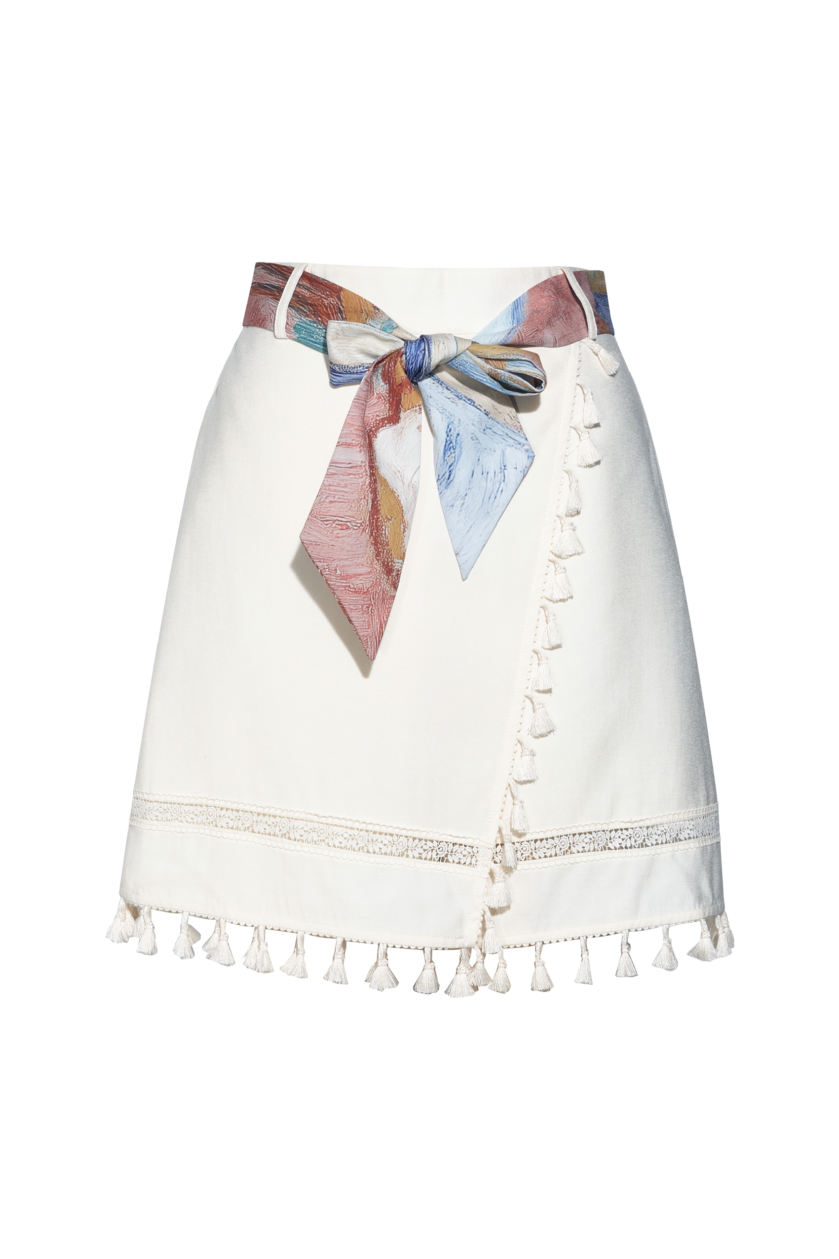 Printed Lace-Up Shorts