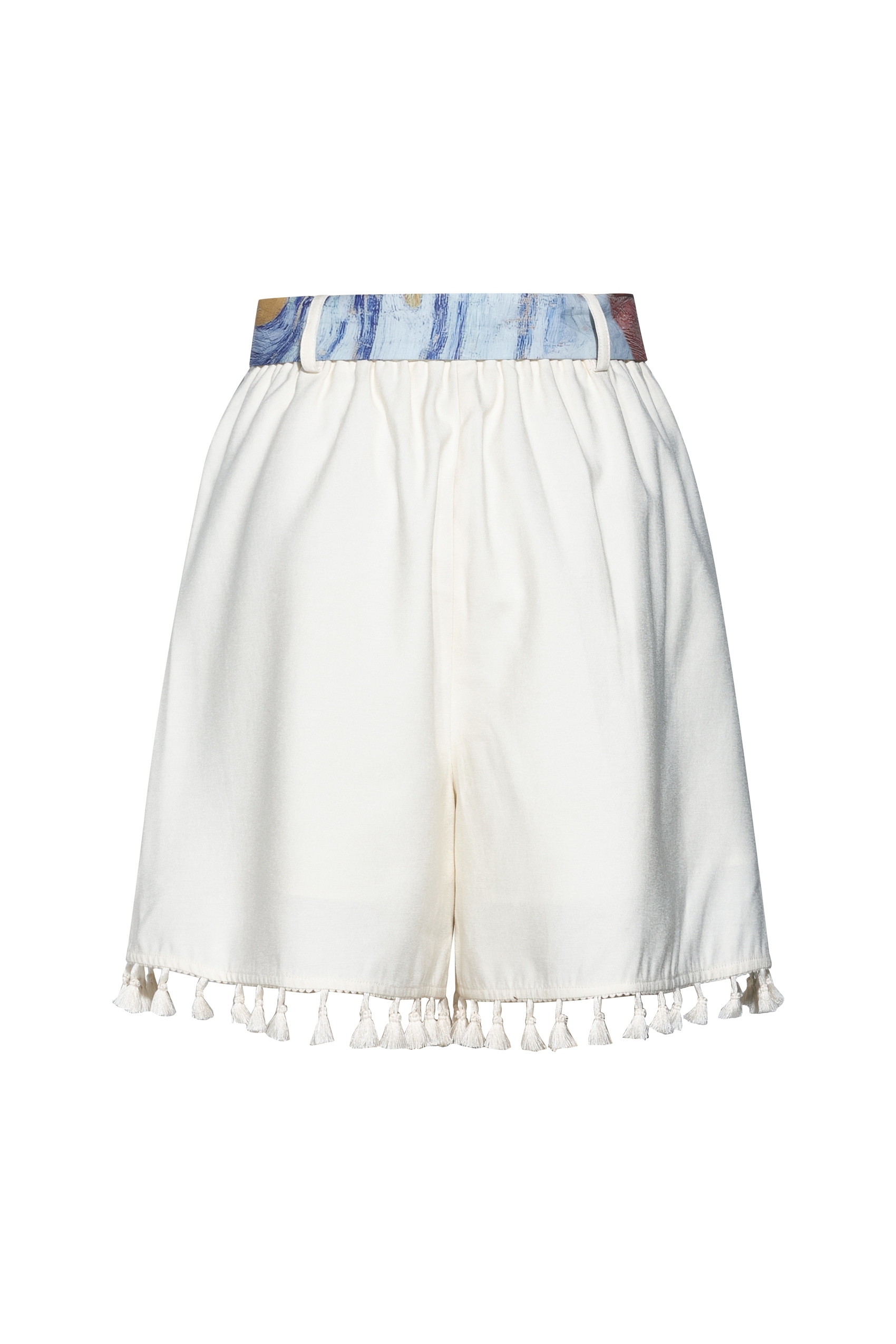Printed Lace-Up Shorts
