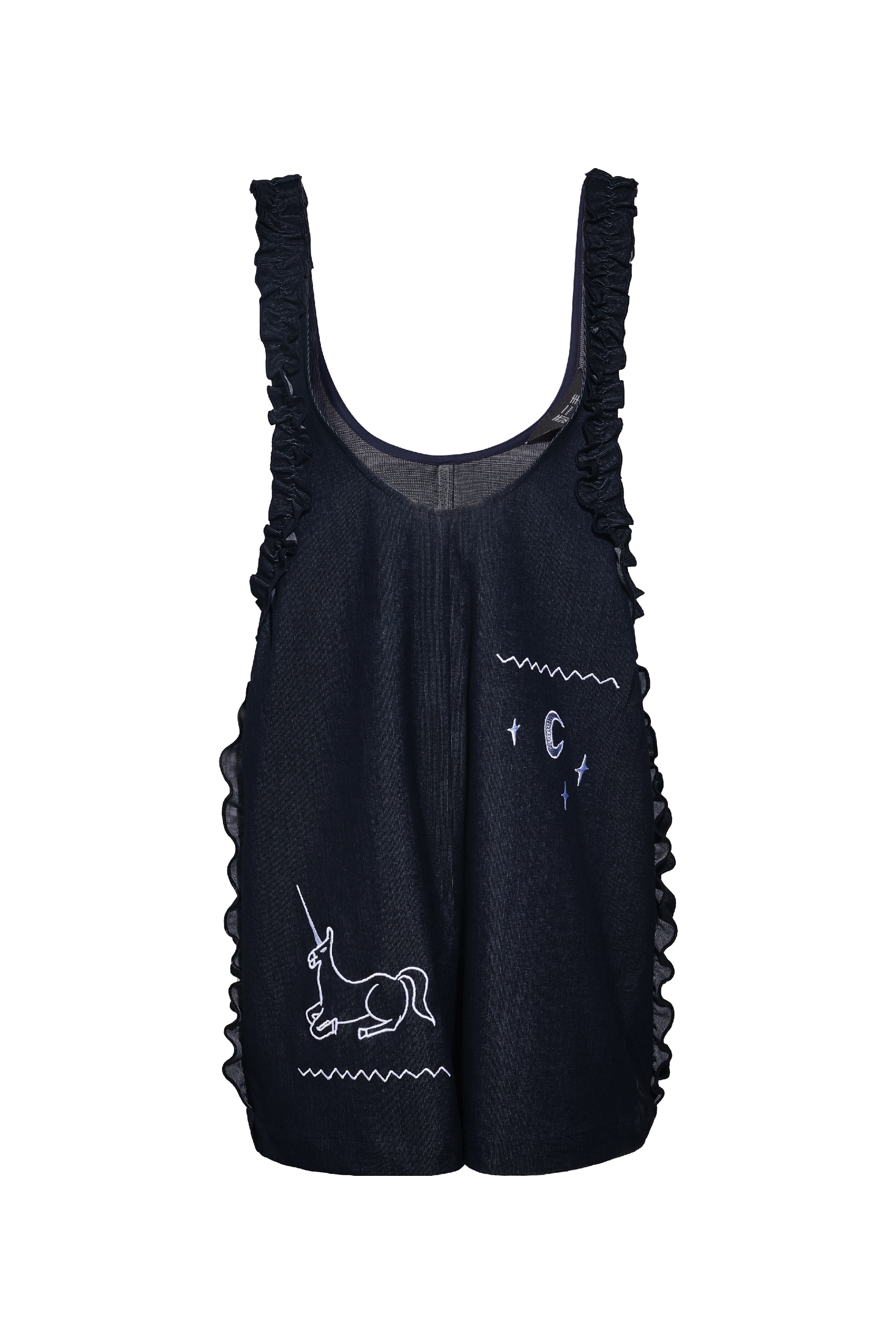 Embroidered Denim Overalls
