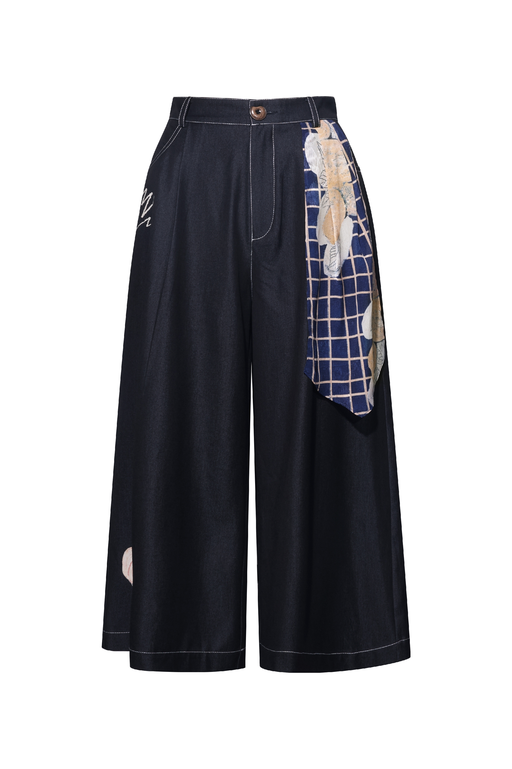 High-Waisted Printed Cropped Pants-LYONSENS