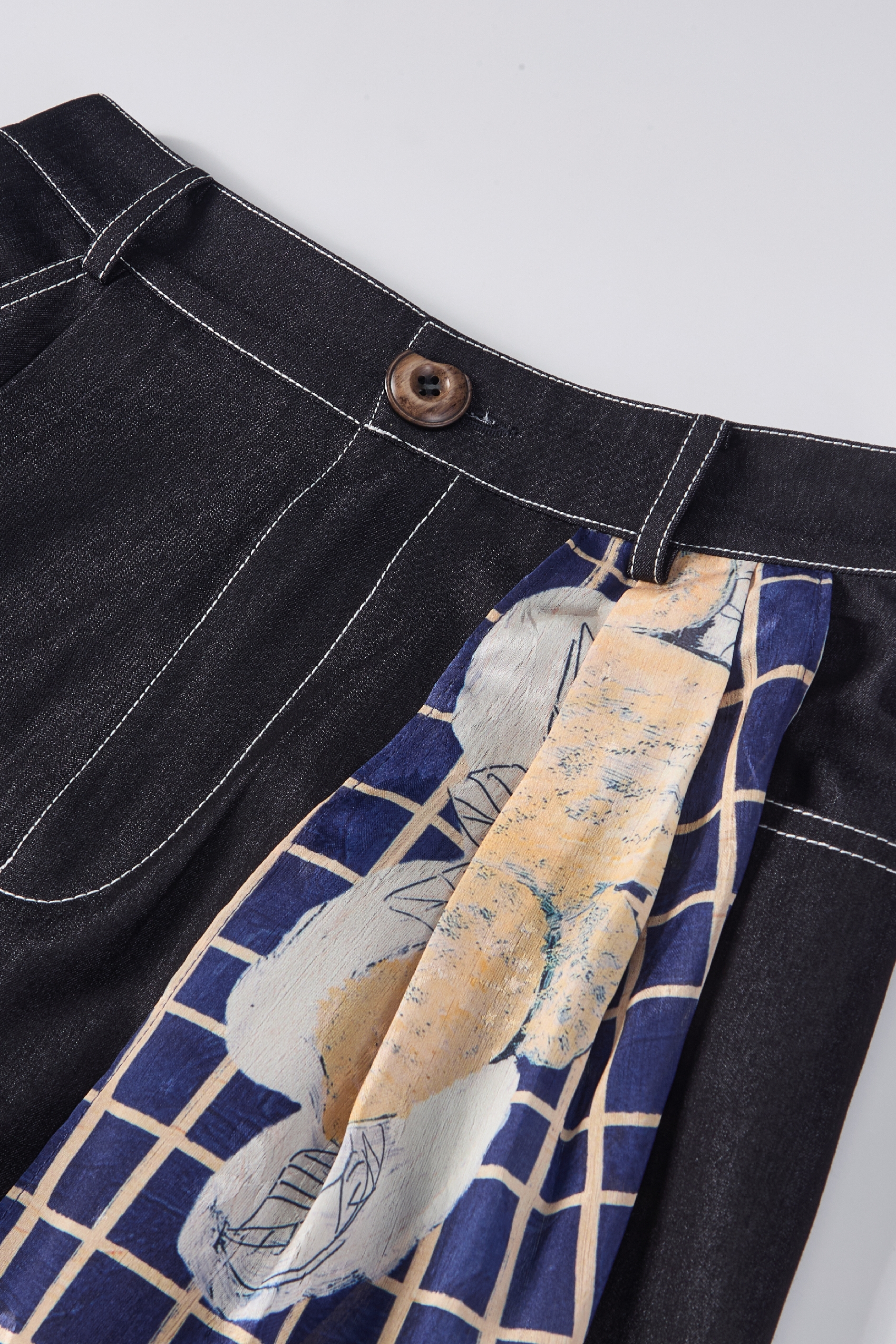 High-Waisted Printed Cropped Pants-LYONSENS