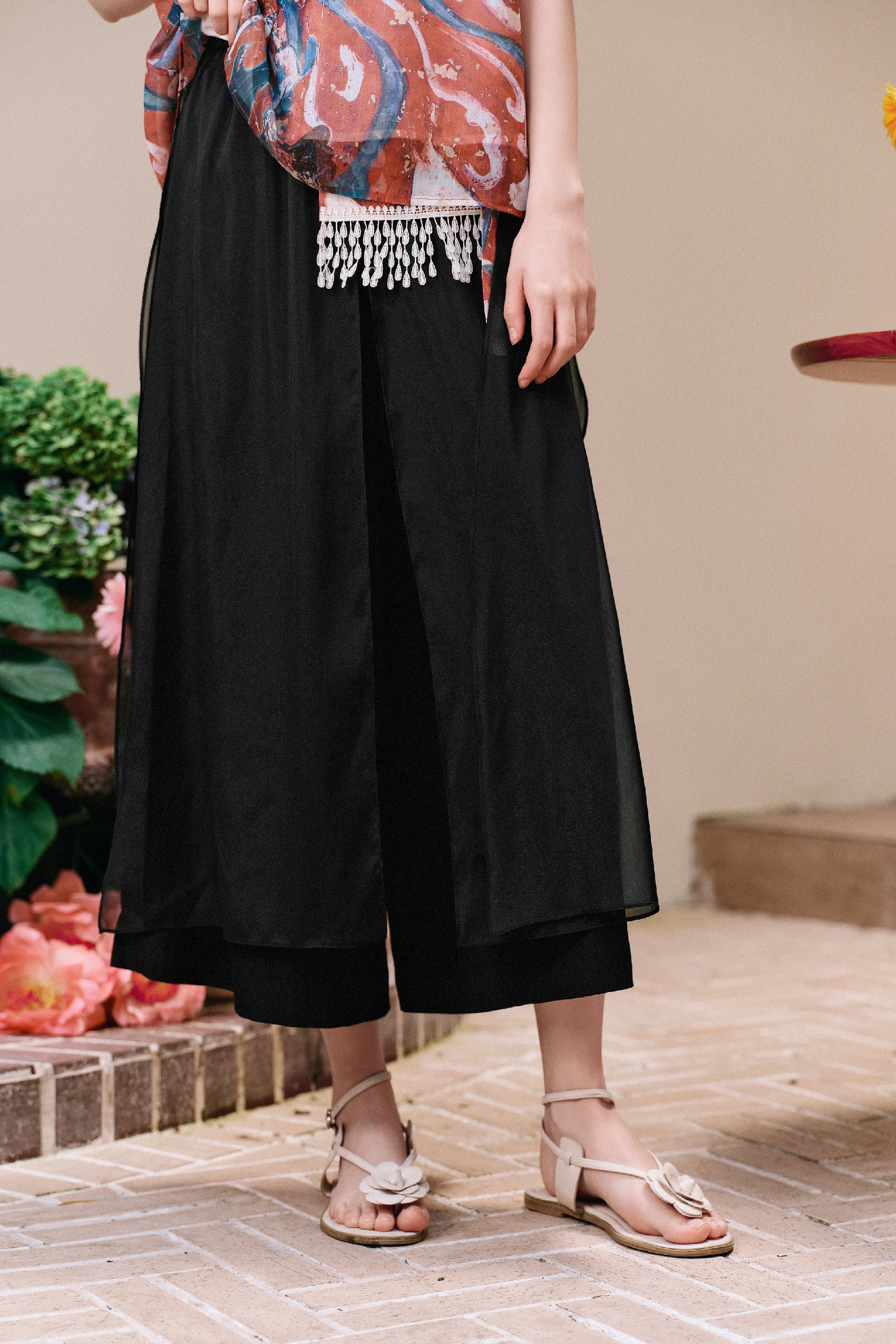 High-waisted Wide-leg Pants