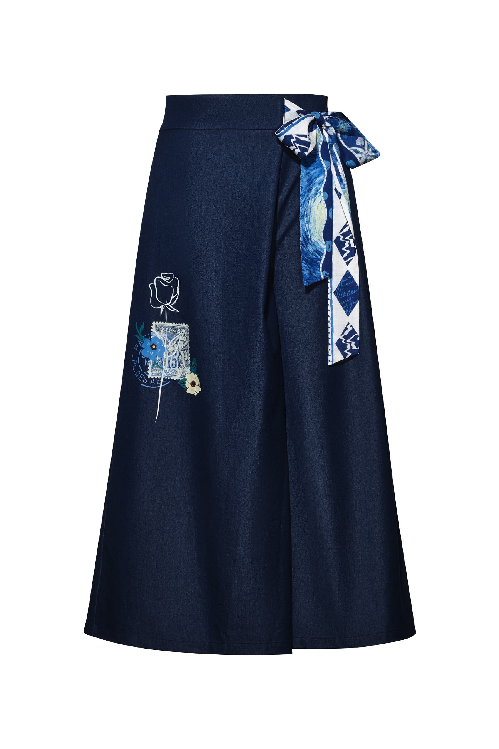 Scarf-tie Midi Skirt-LYONSENS