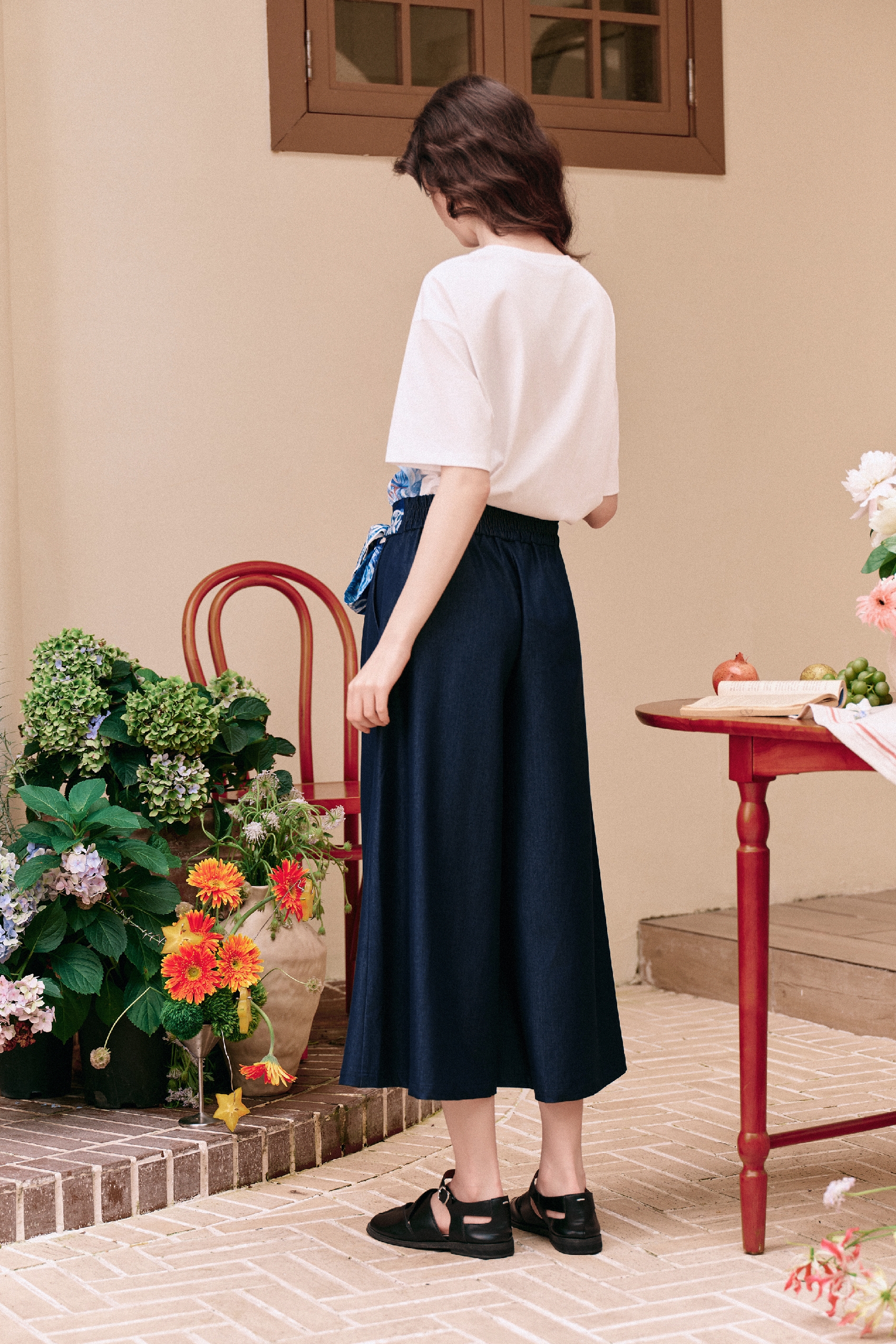 Scarf-tie Midi Skirt-LYONSENS