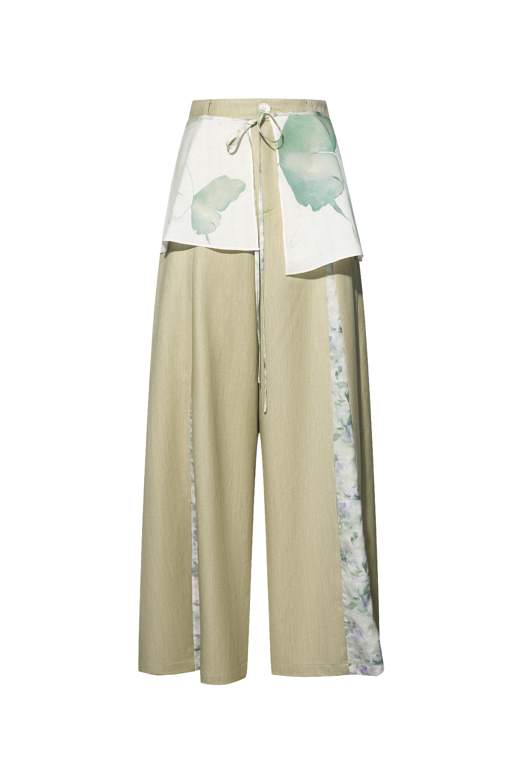 Printed Patchwork Wide-leg Pants-LYONSENS