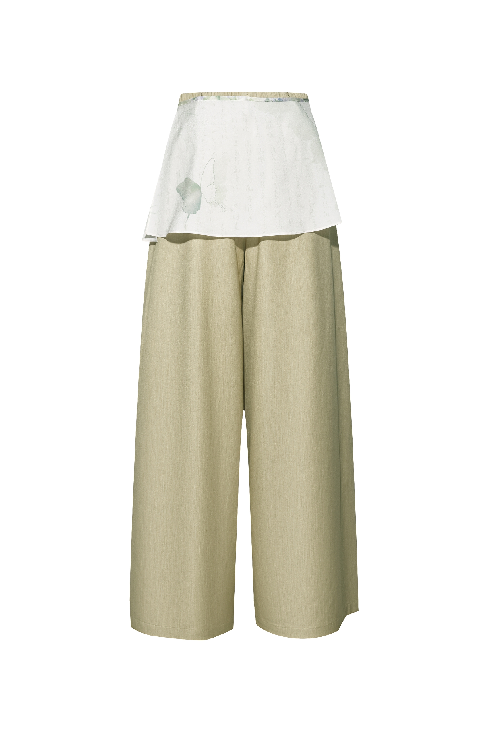 Printed Patchwork Wide-leg Pants-LYONSENS