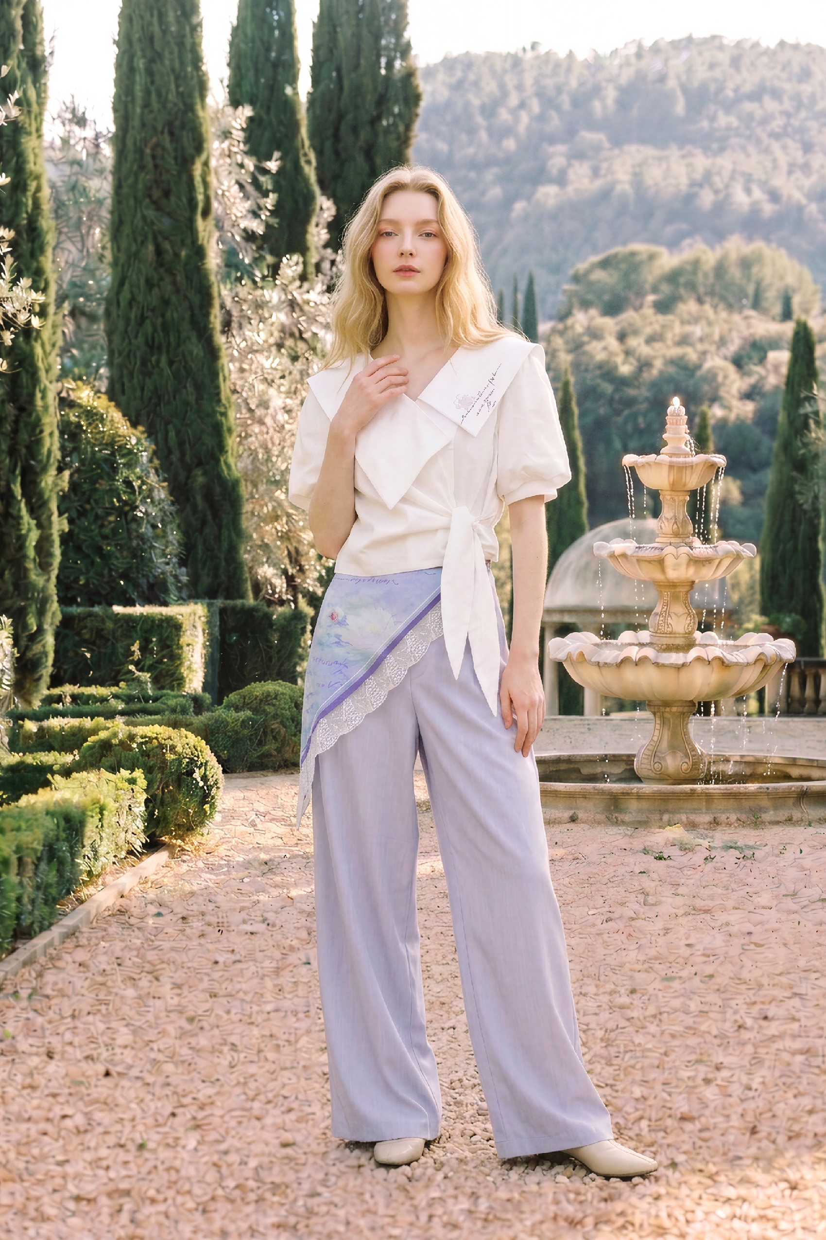 Printed Loose Straight-leg Pants