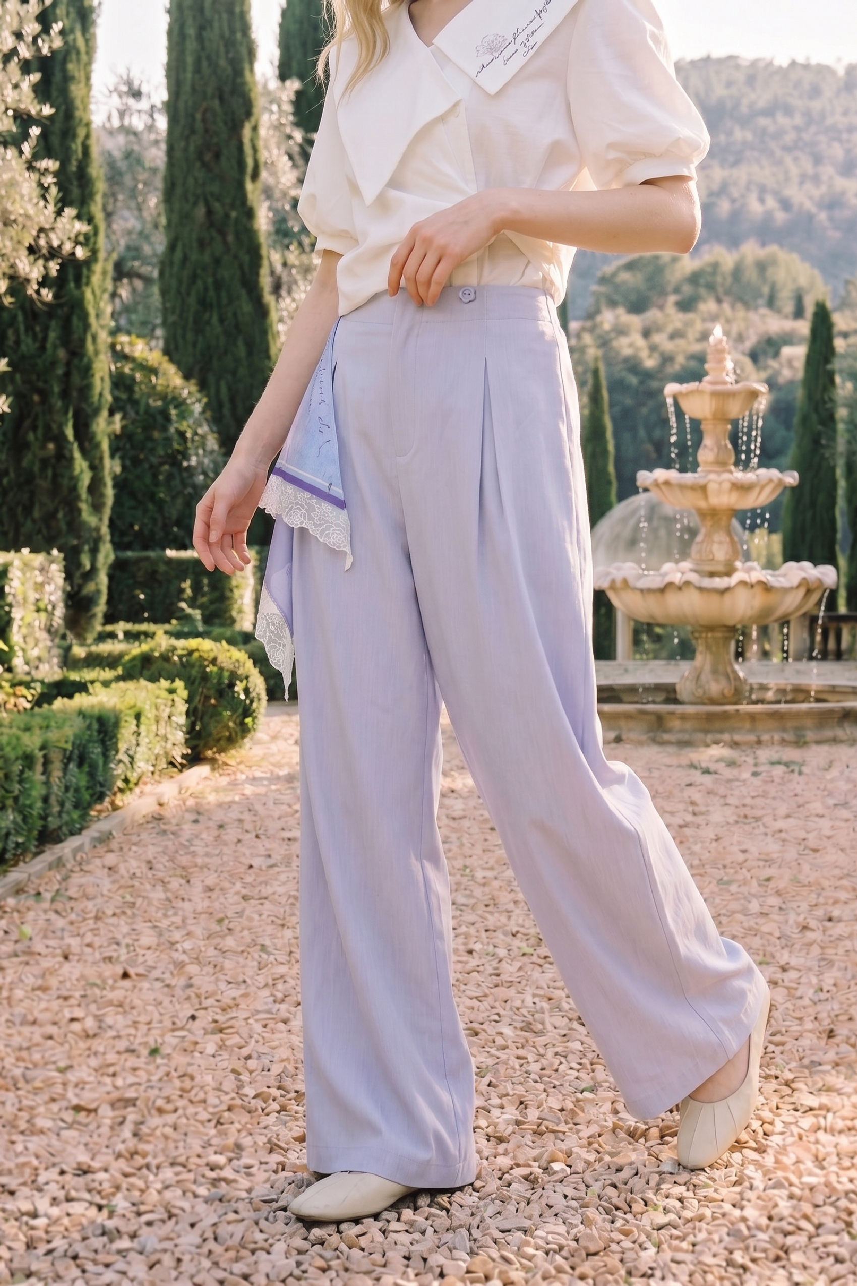 Printed Loose Straight-leg Pants