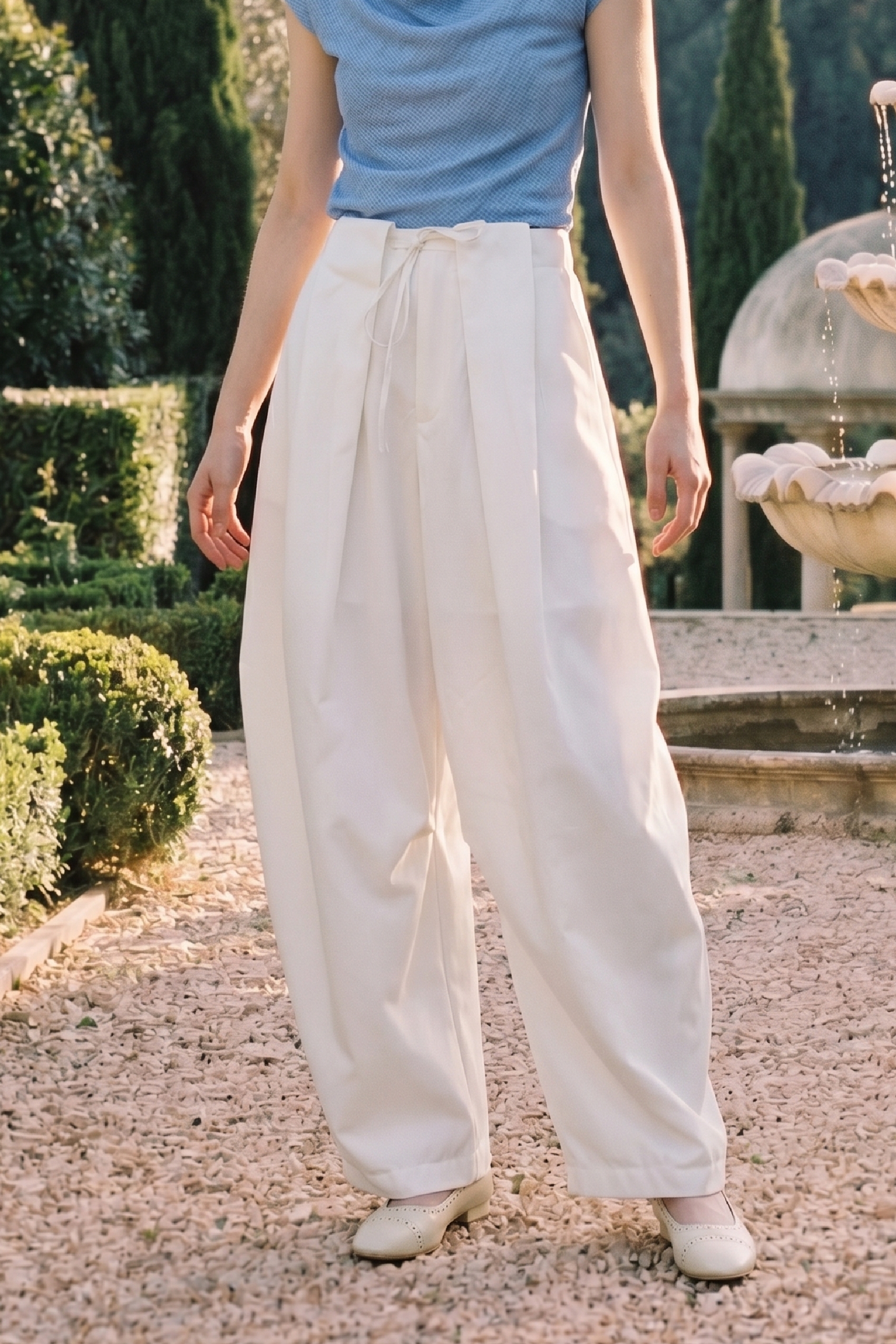 High Waist Flowy Long Trousers