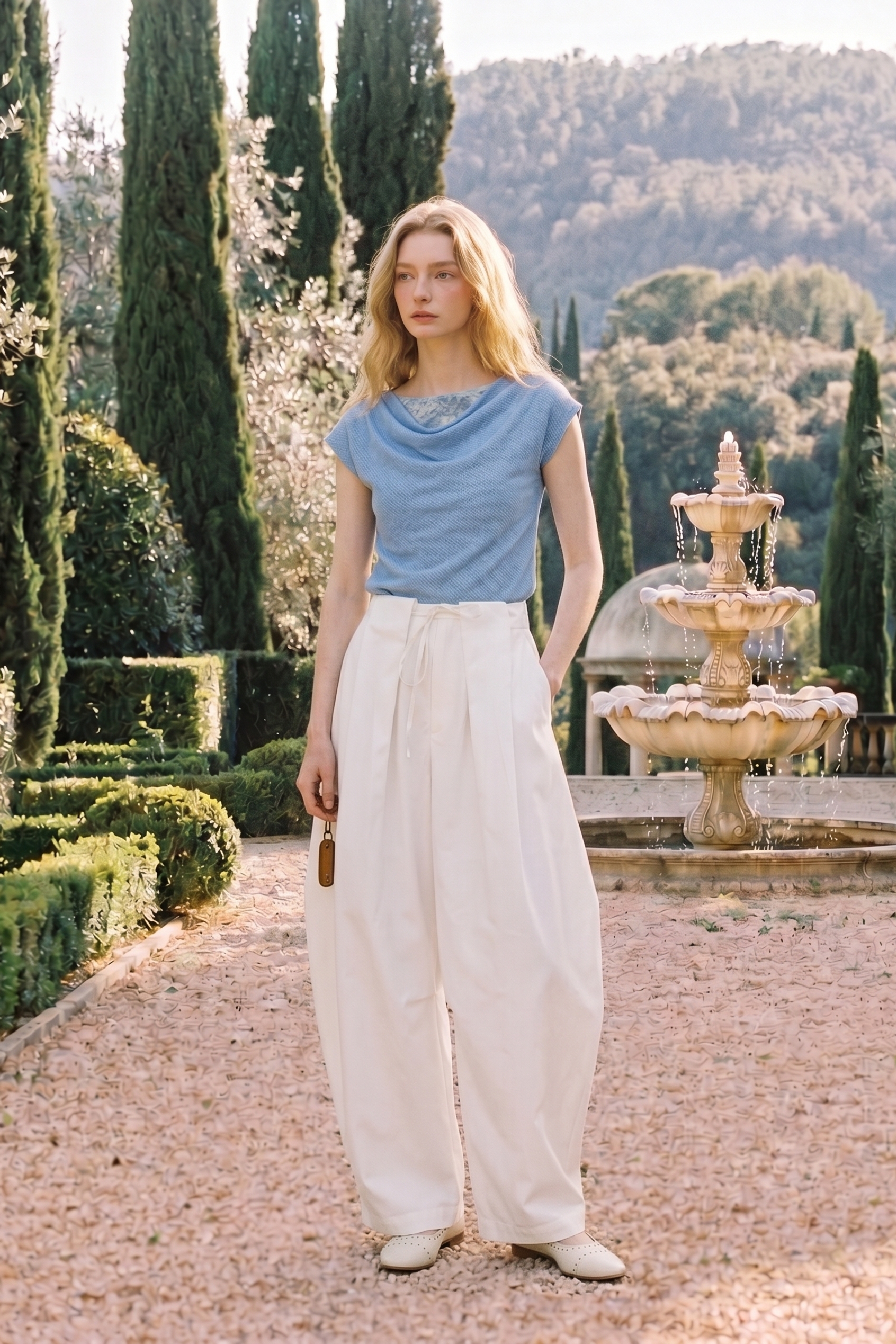 High Waist Flowy Long Trousers