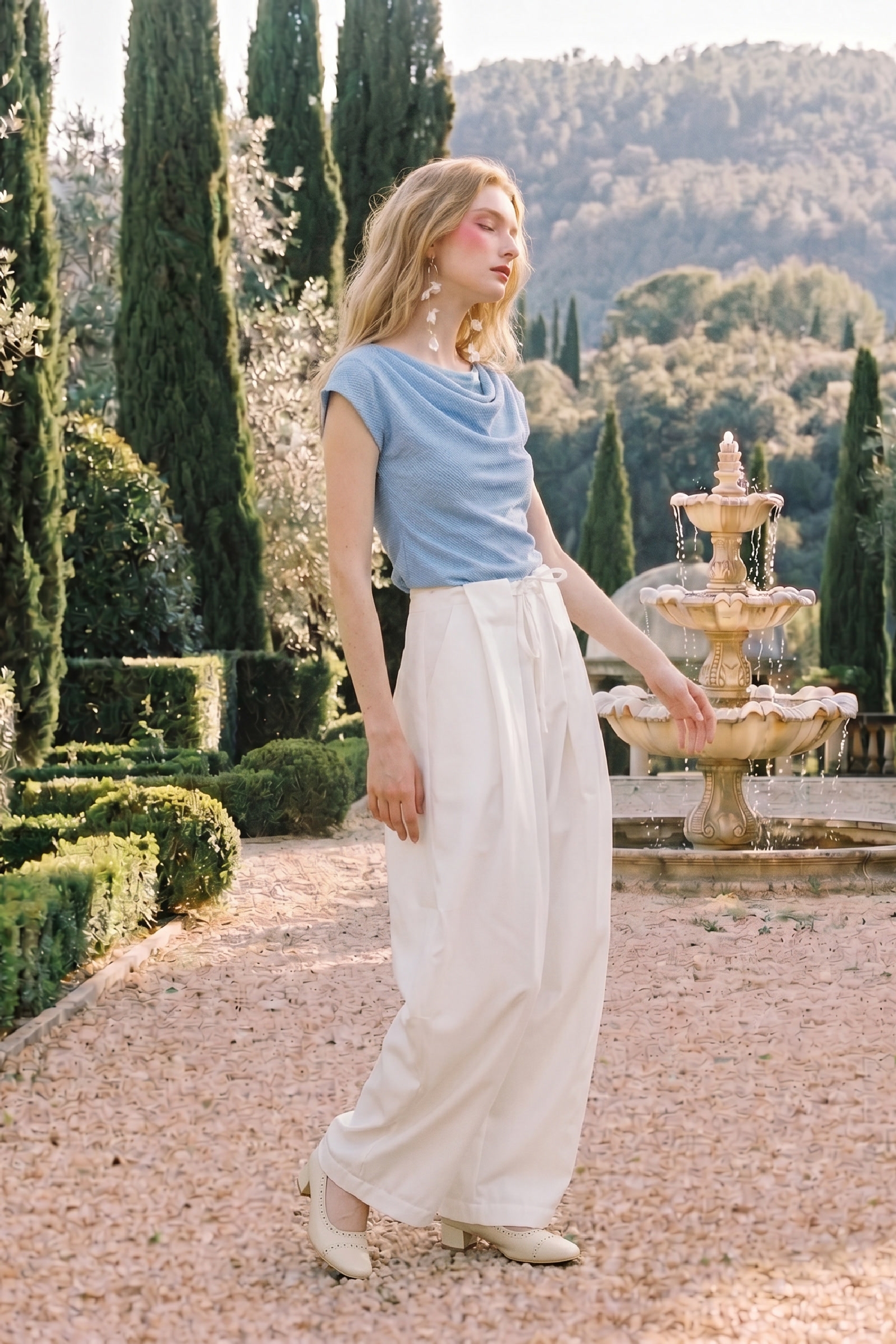 High Waist Flowy Long Trousers