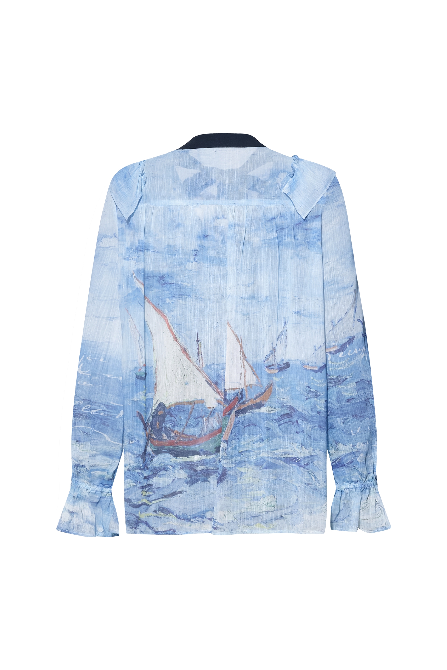 Ruffled Printed Chiffon Blouse