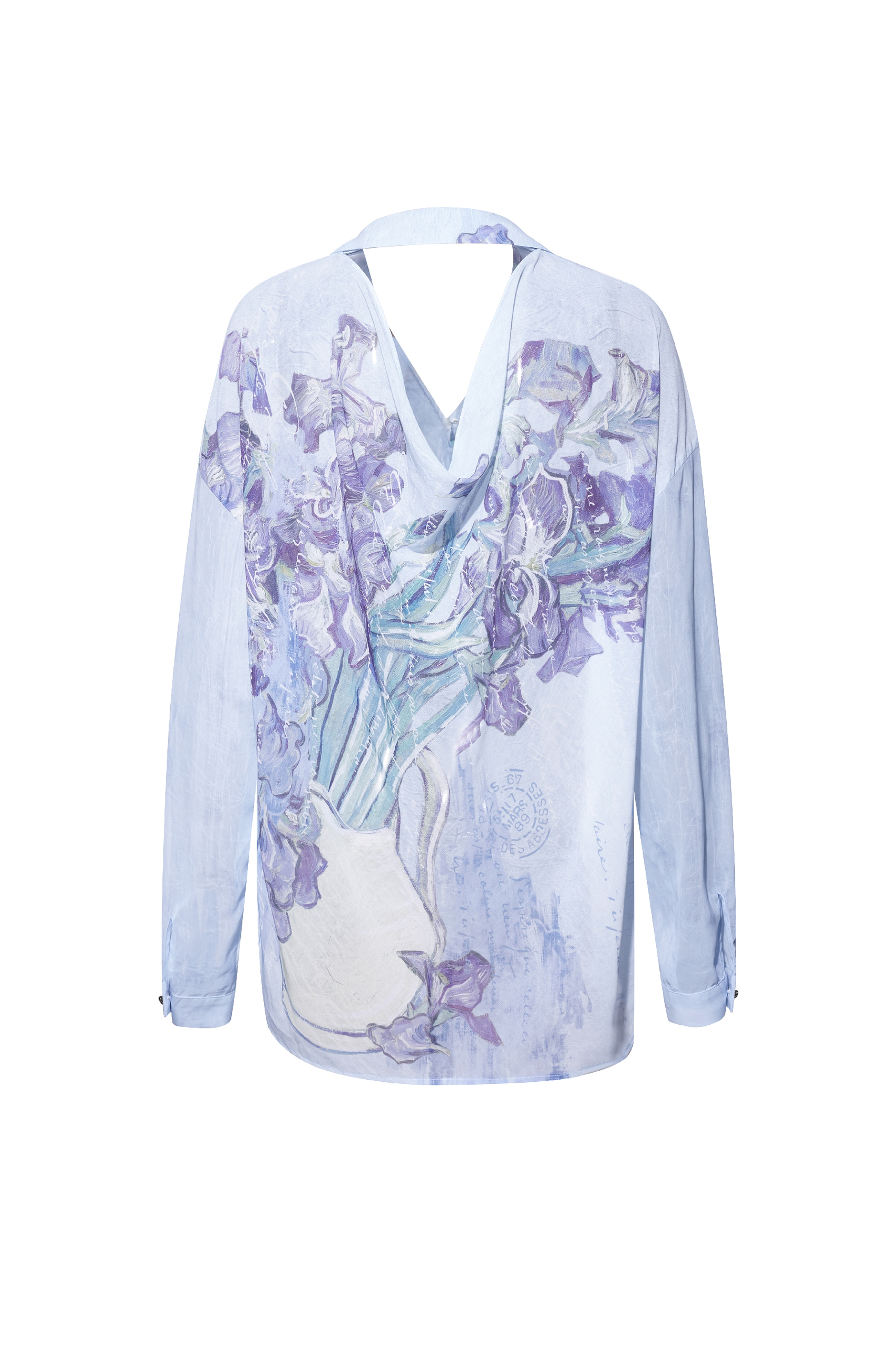 Oil Painting Print Chiffon Blouse
