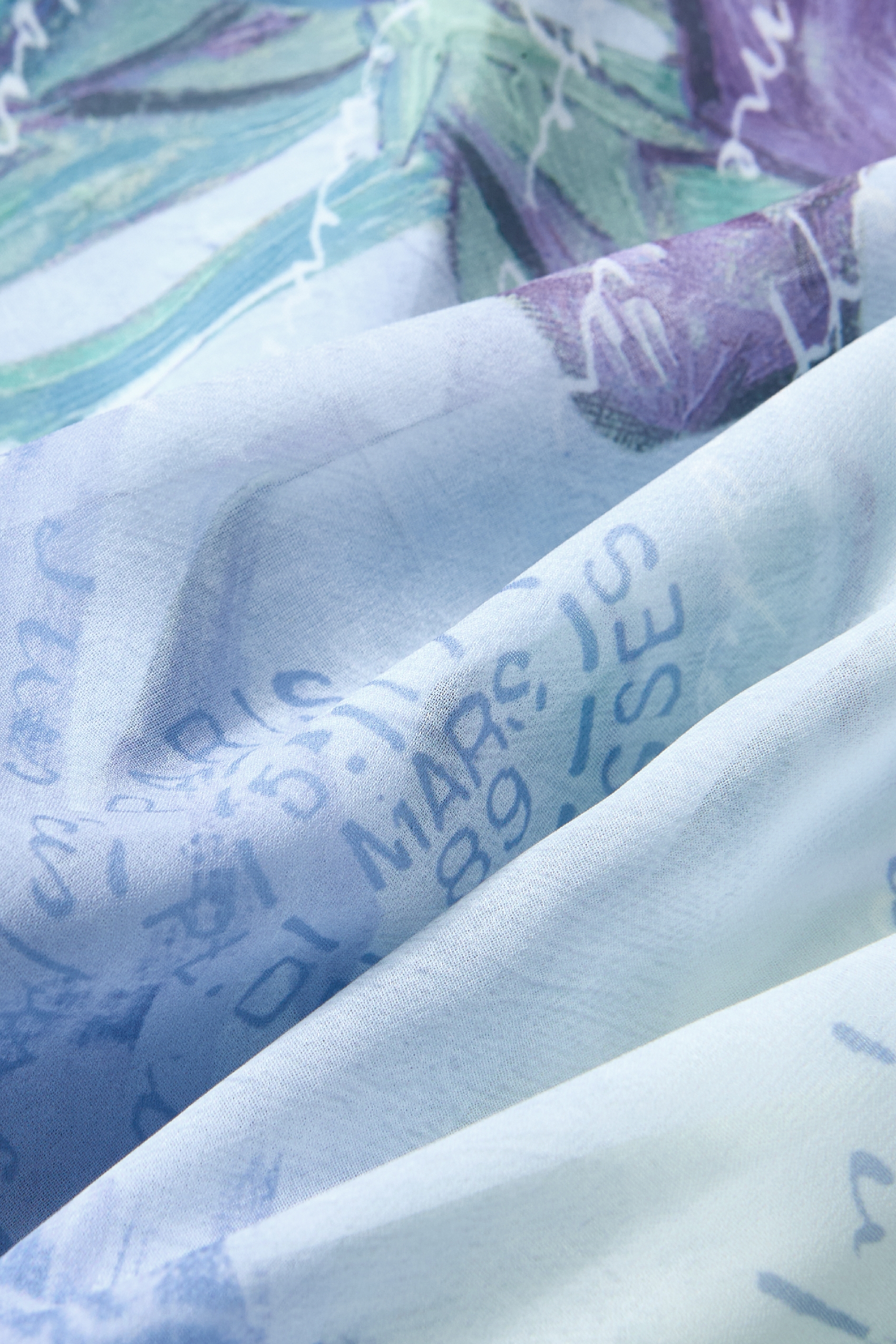 Oil Painting Print Chiffon Blouse