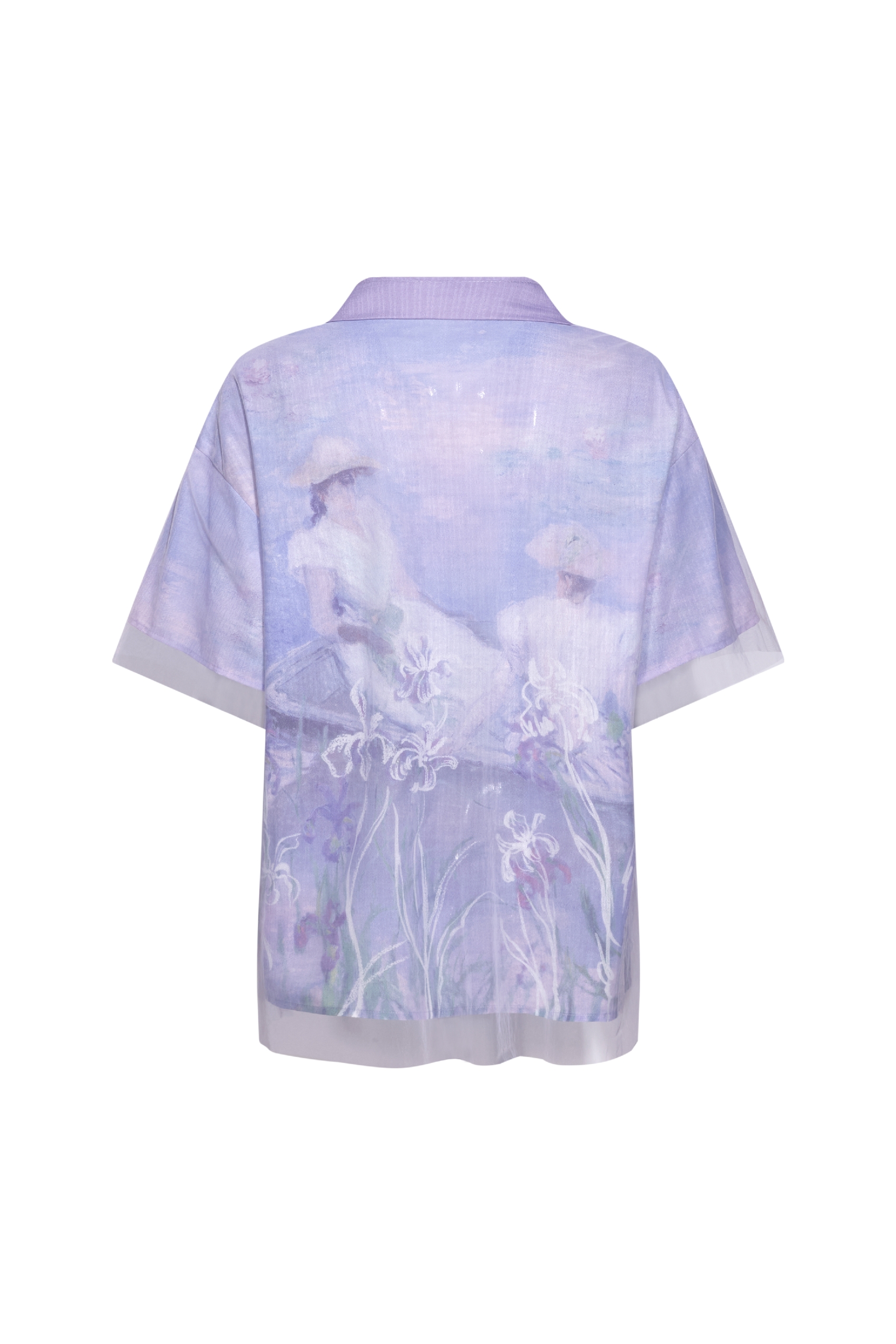 Lapel Printed Chiffon Blouse