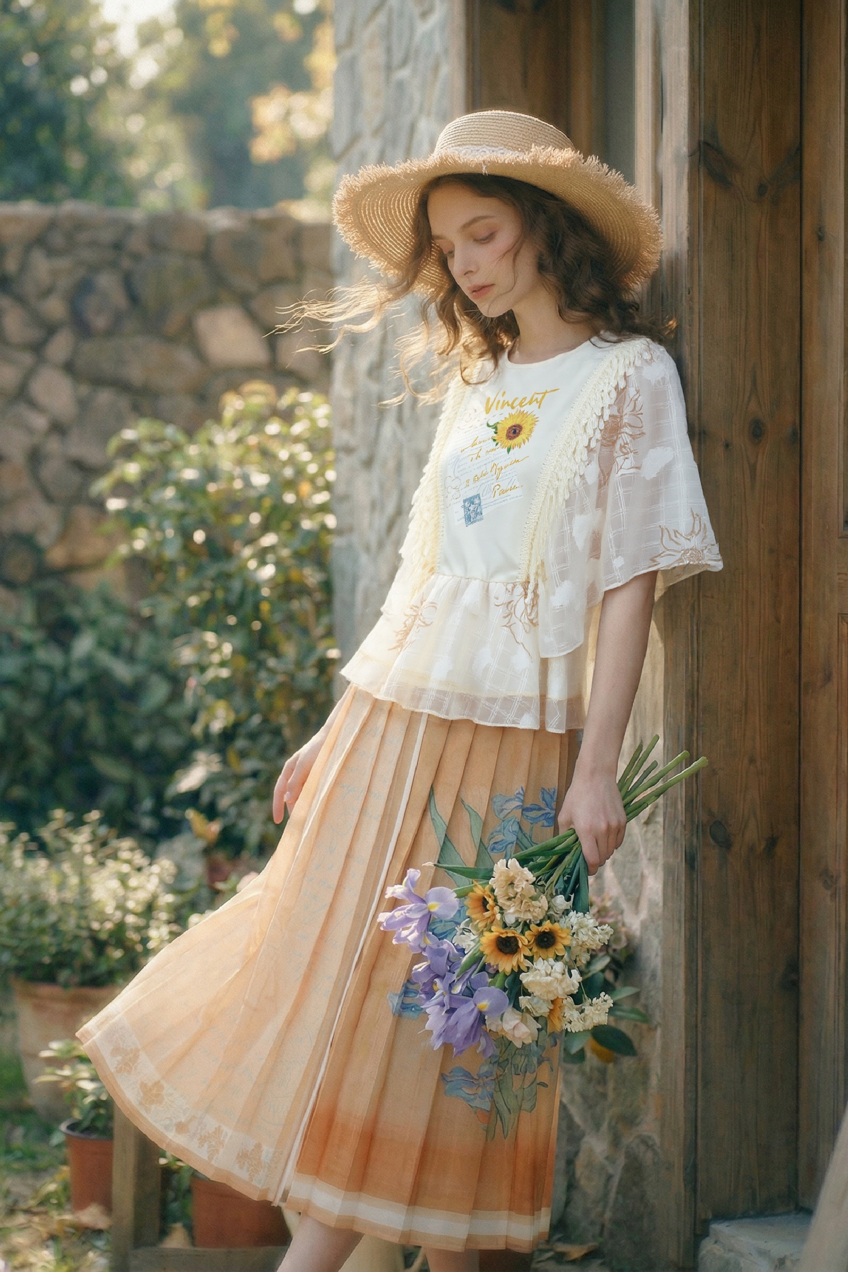 Embroidered Printed Chiffon Blouse