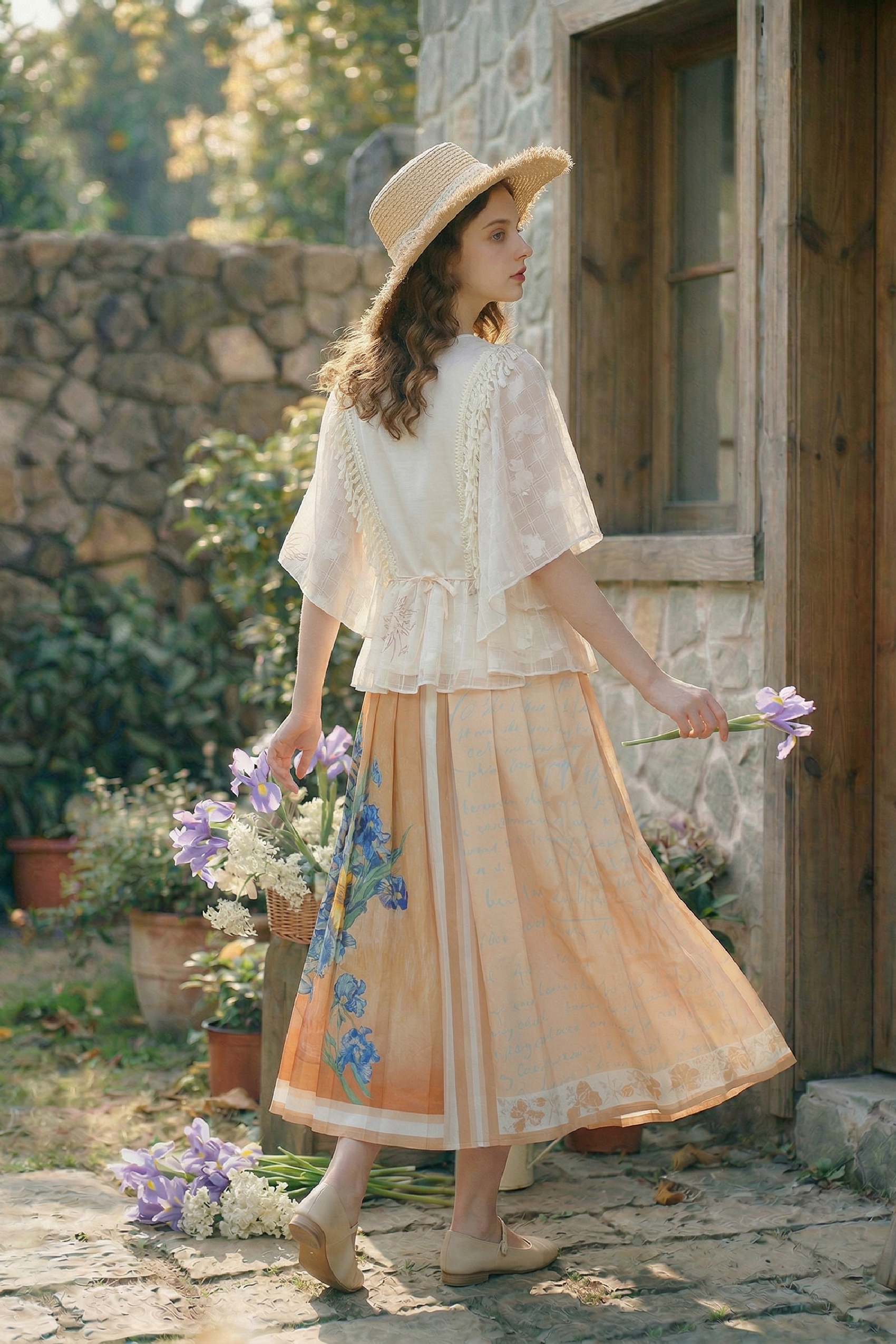 Embroidered Printed Chiffon Blouse