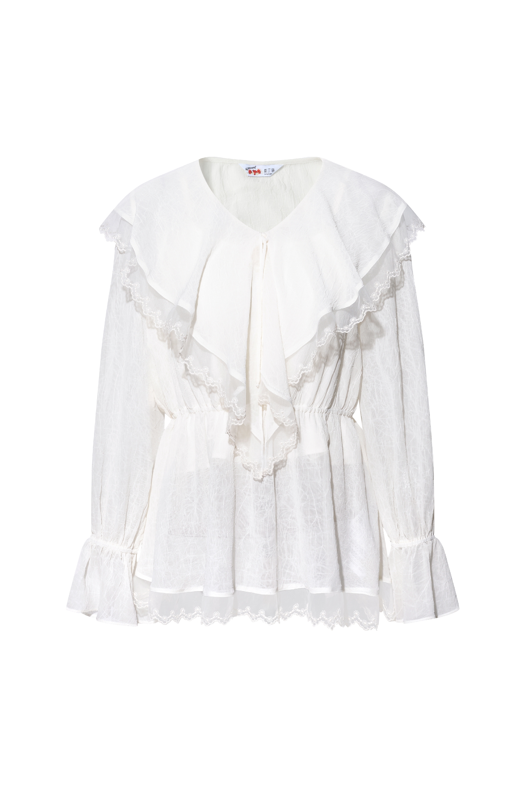 Lace Patchwork Chiffon Blouse