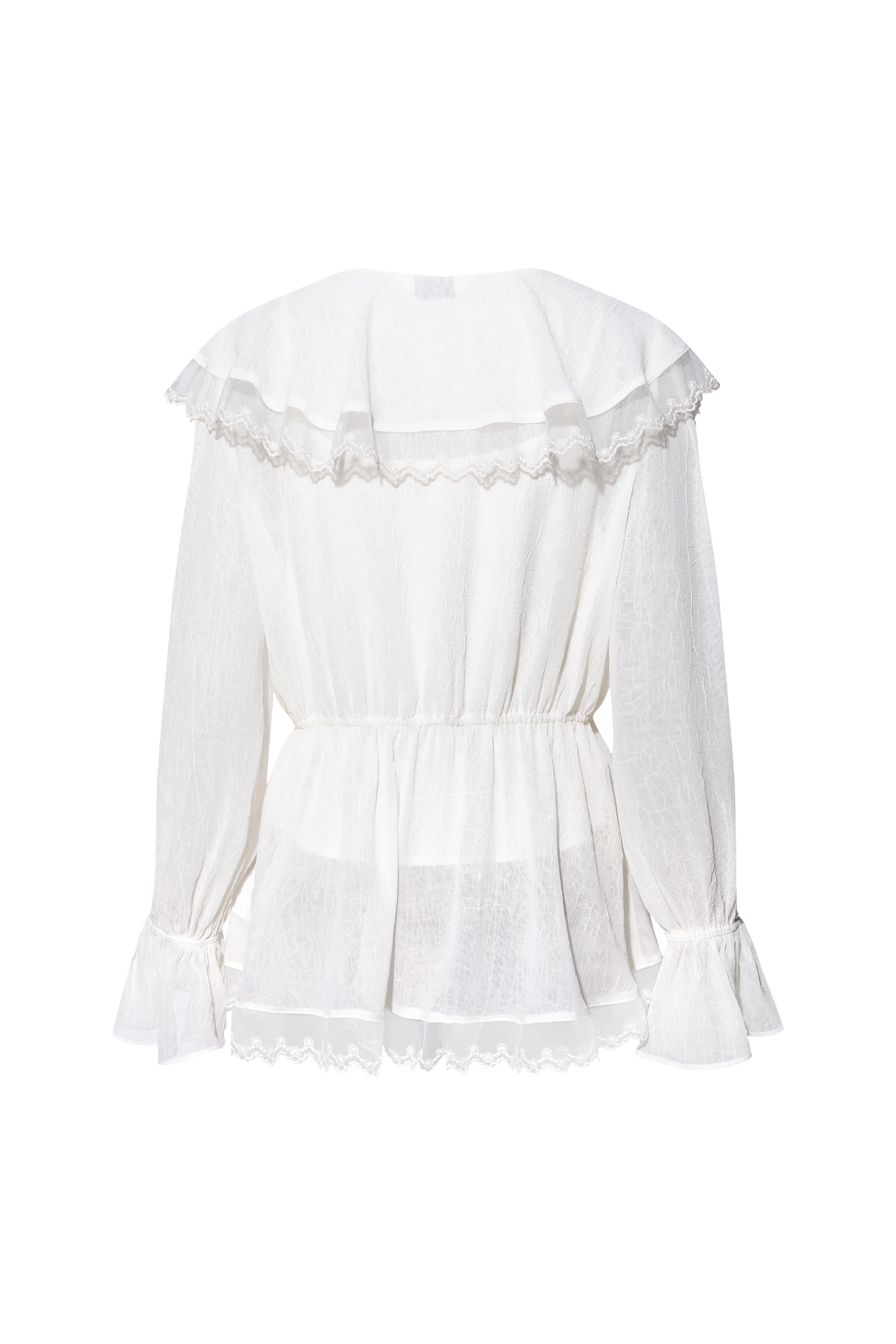 Lace Patchwork Chiffon Blouse