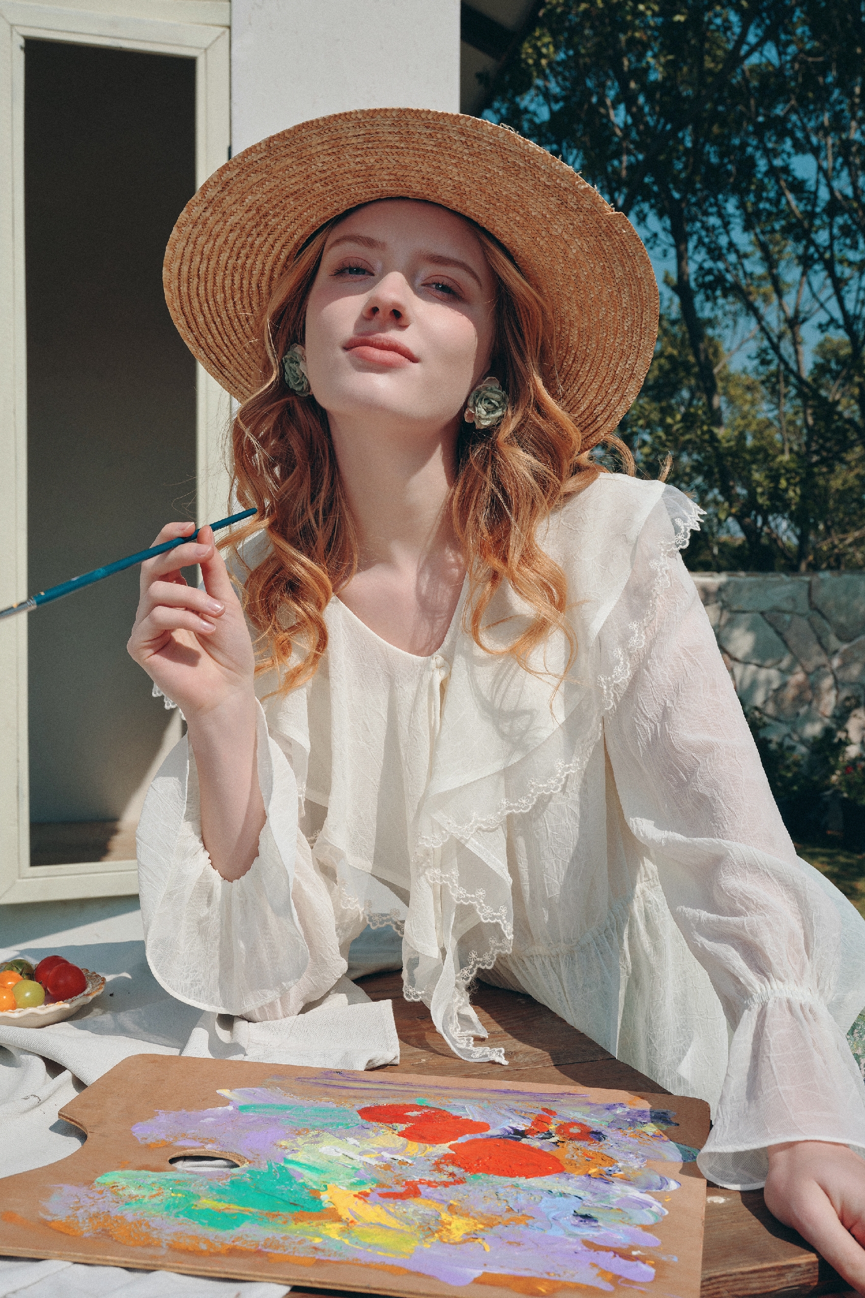 Lace Patchwork Chiffon Blouse