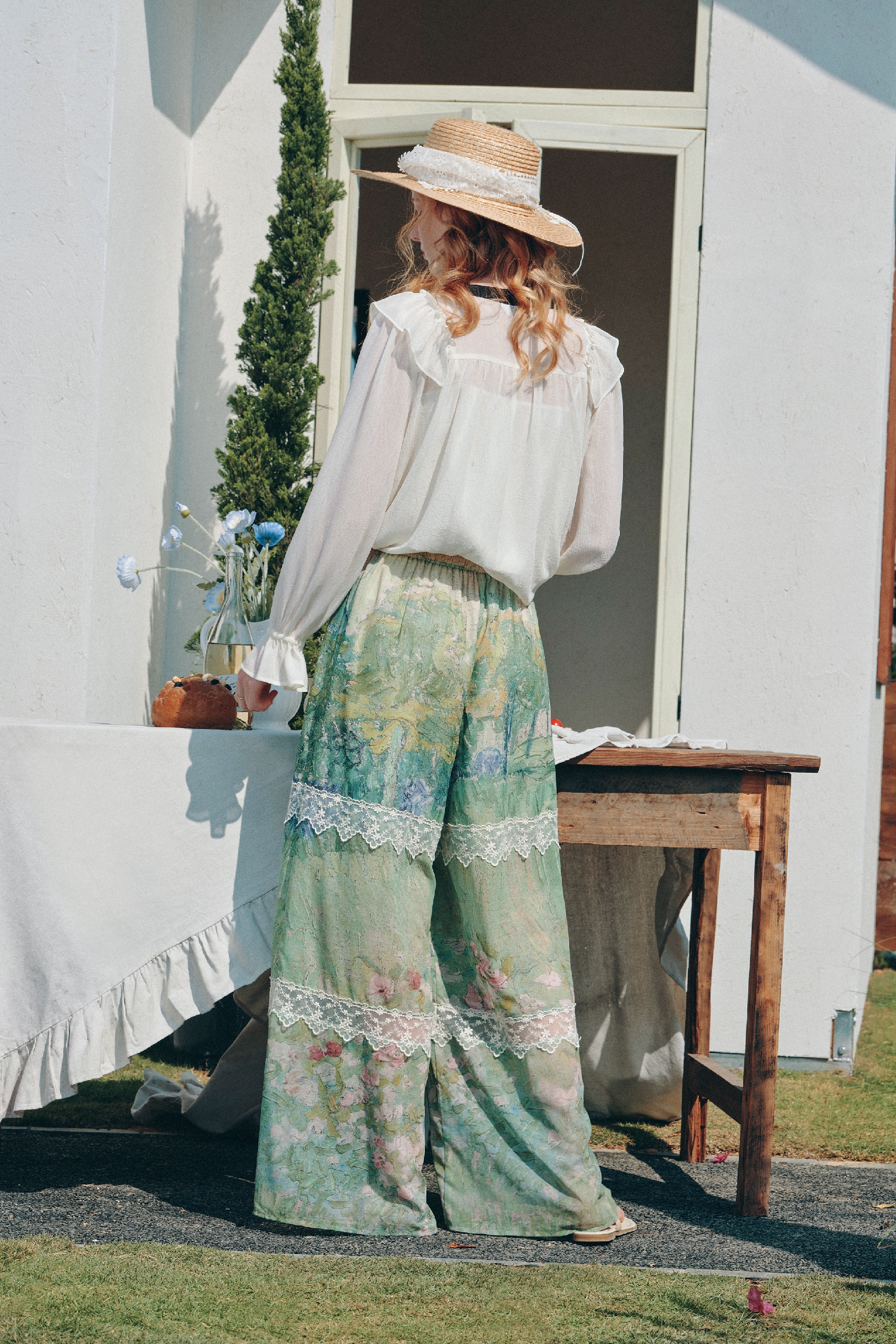 Ruffled Tie Chiffon Blouse