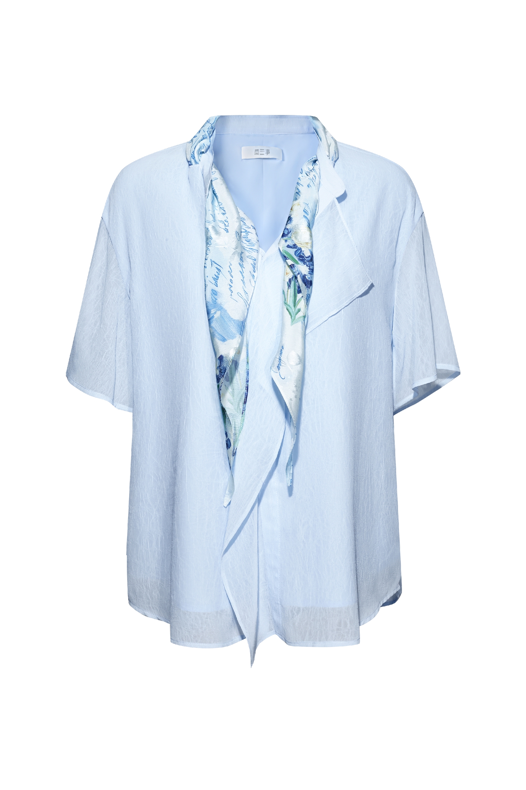 Ribbon-tie Short-sleeve Shirt