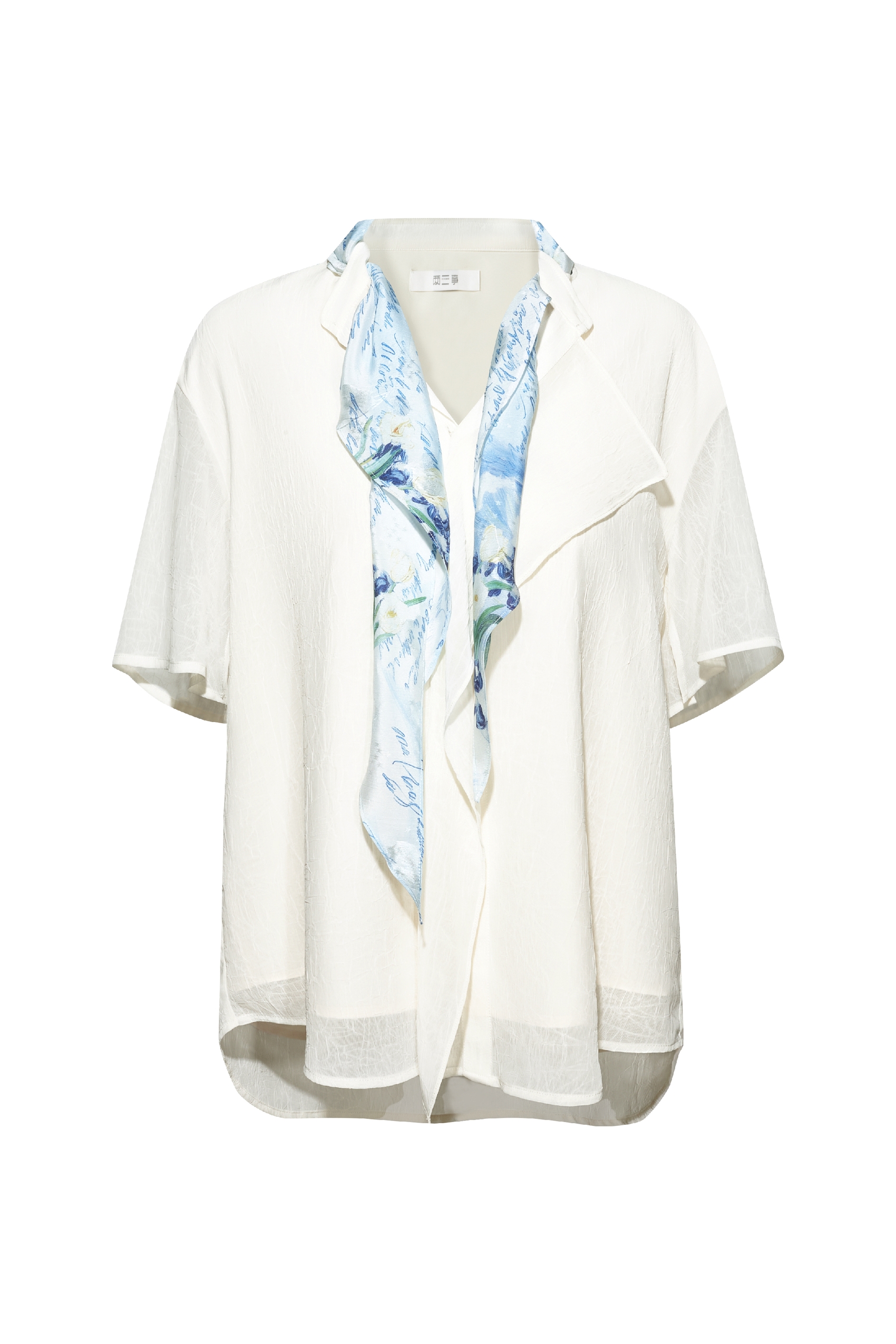 Ribbon-tie Short-sleeve Shirt