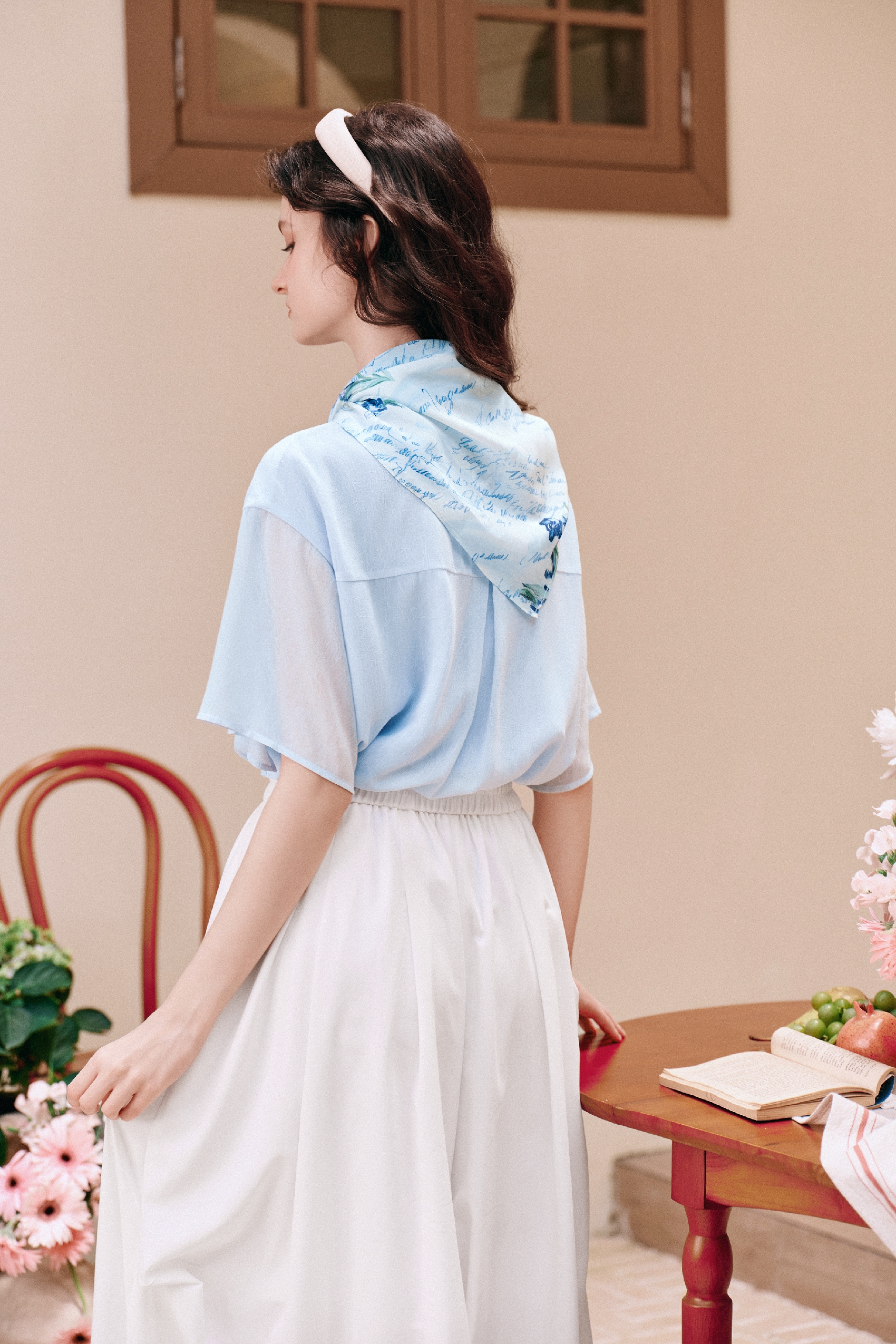 Ribbon-tie Short-sleeve Shirt