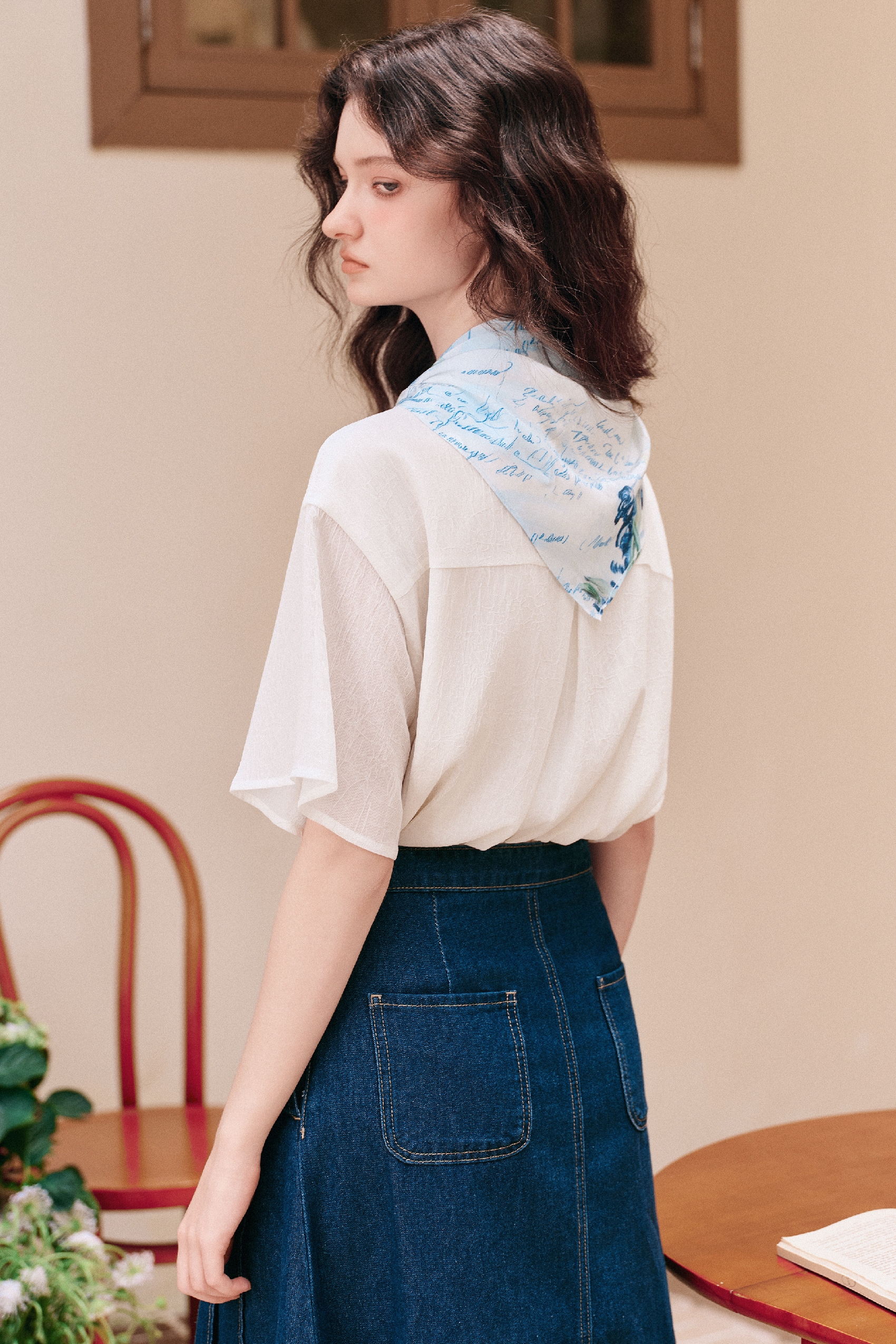 Ribbon-tie Short-sleeve Shirt