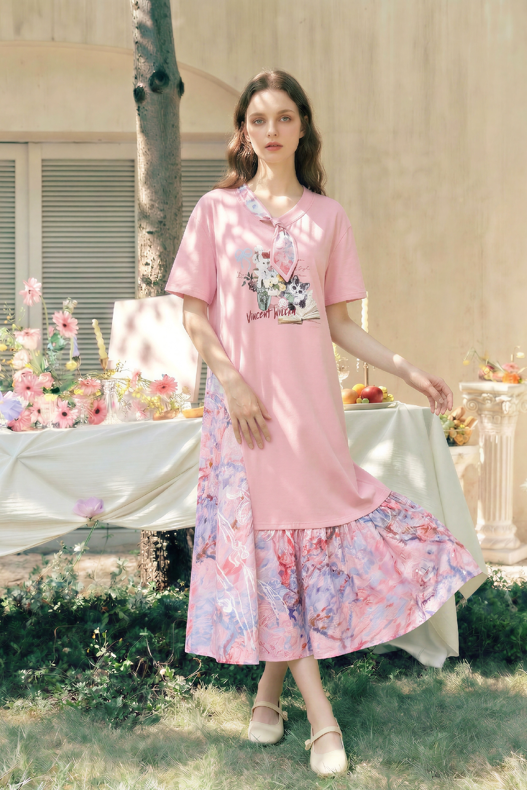 Patchwork Printed Dress