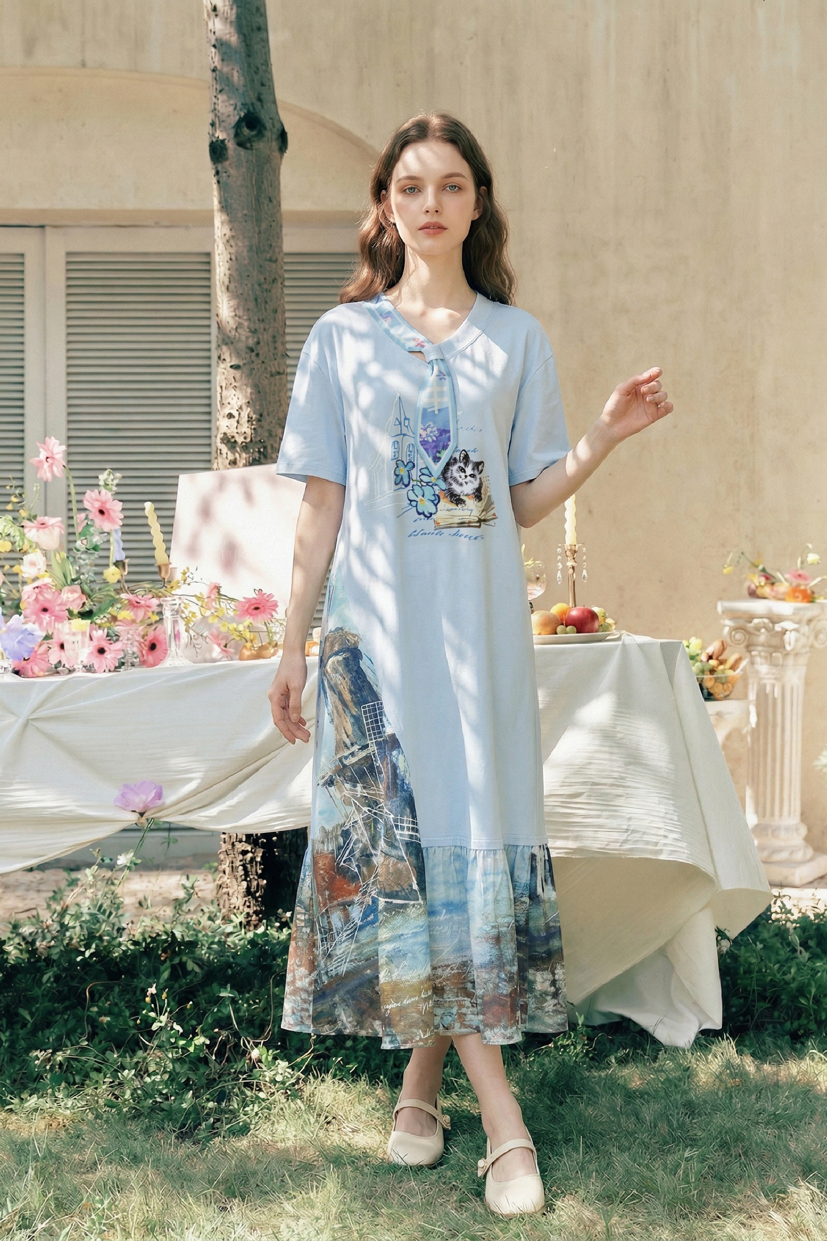 Patchwork Printed Dress