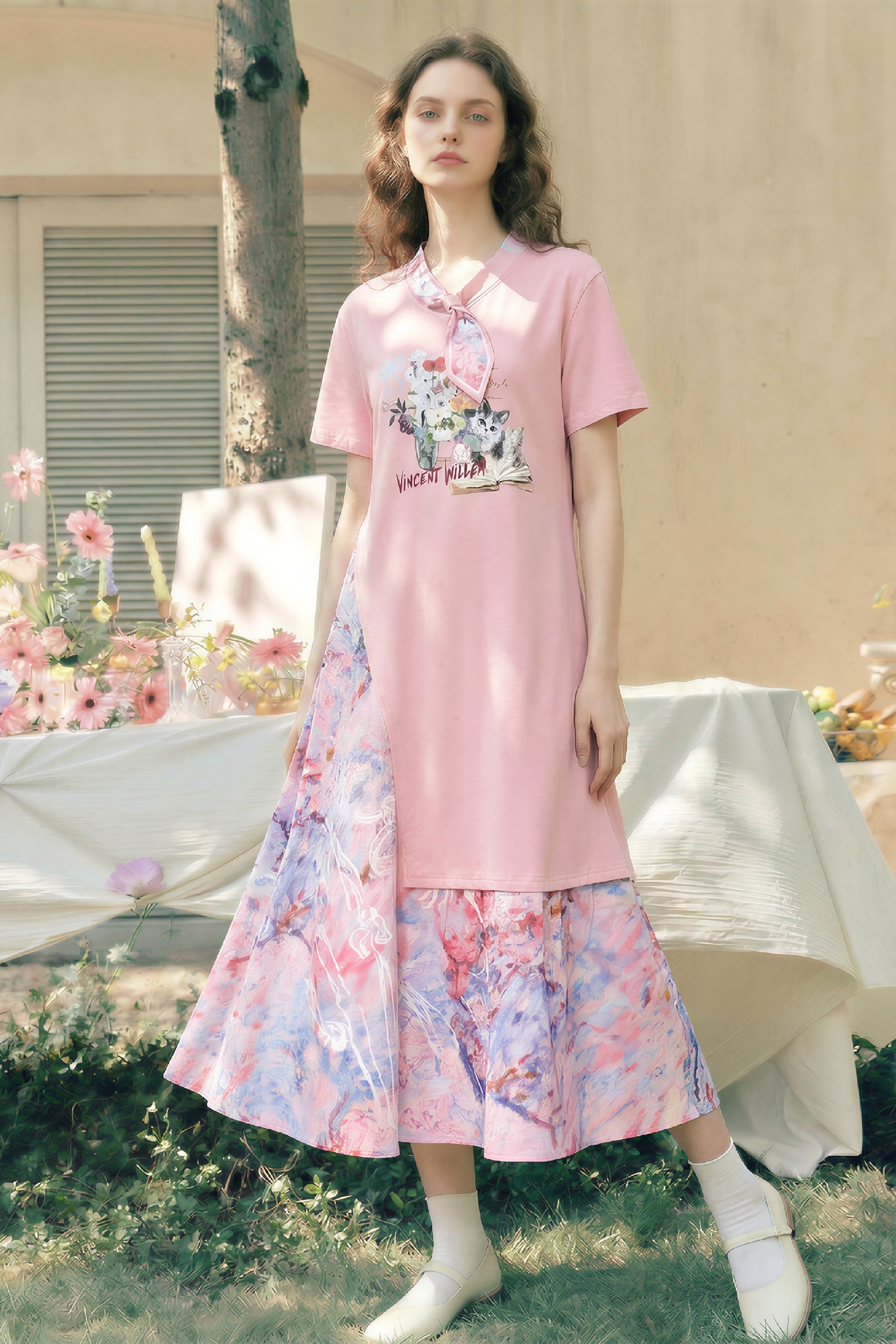 Patchwork Printed Dress