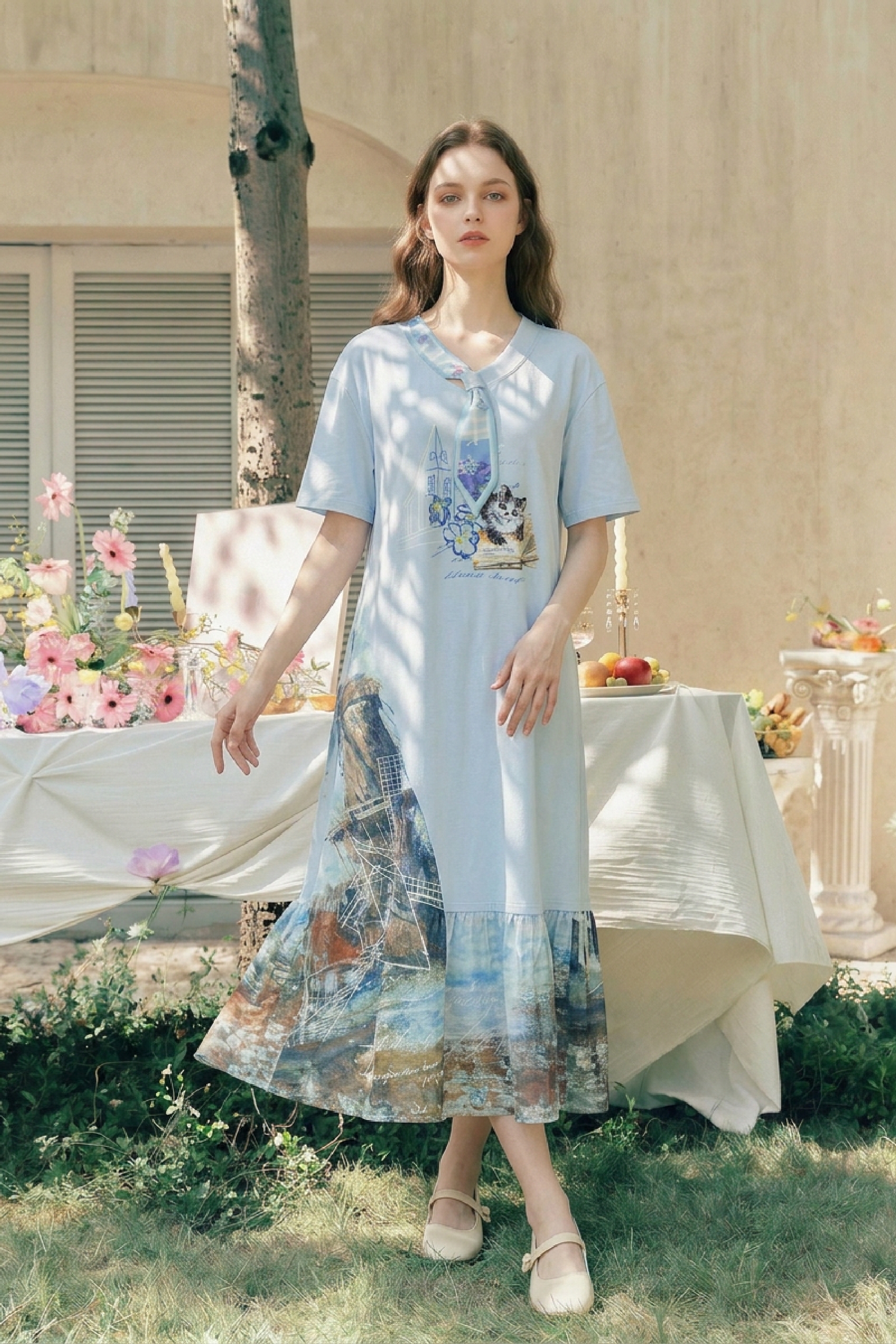 Patchwork Printed Dress