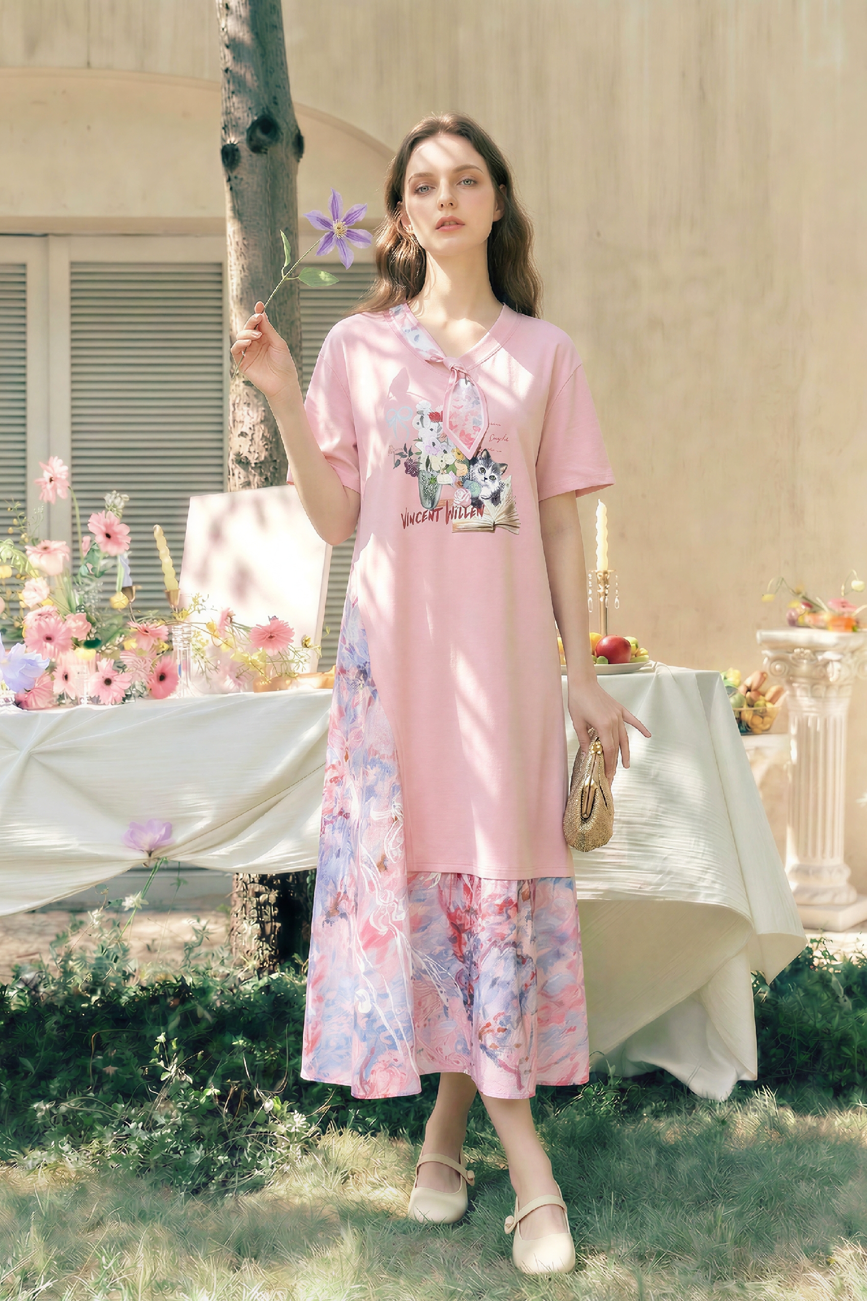 Patchwork Printed Dress