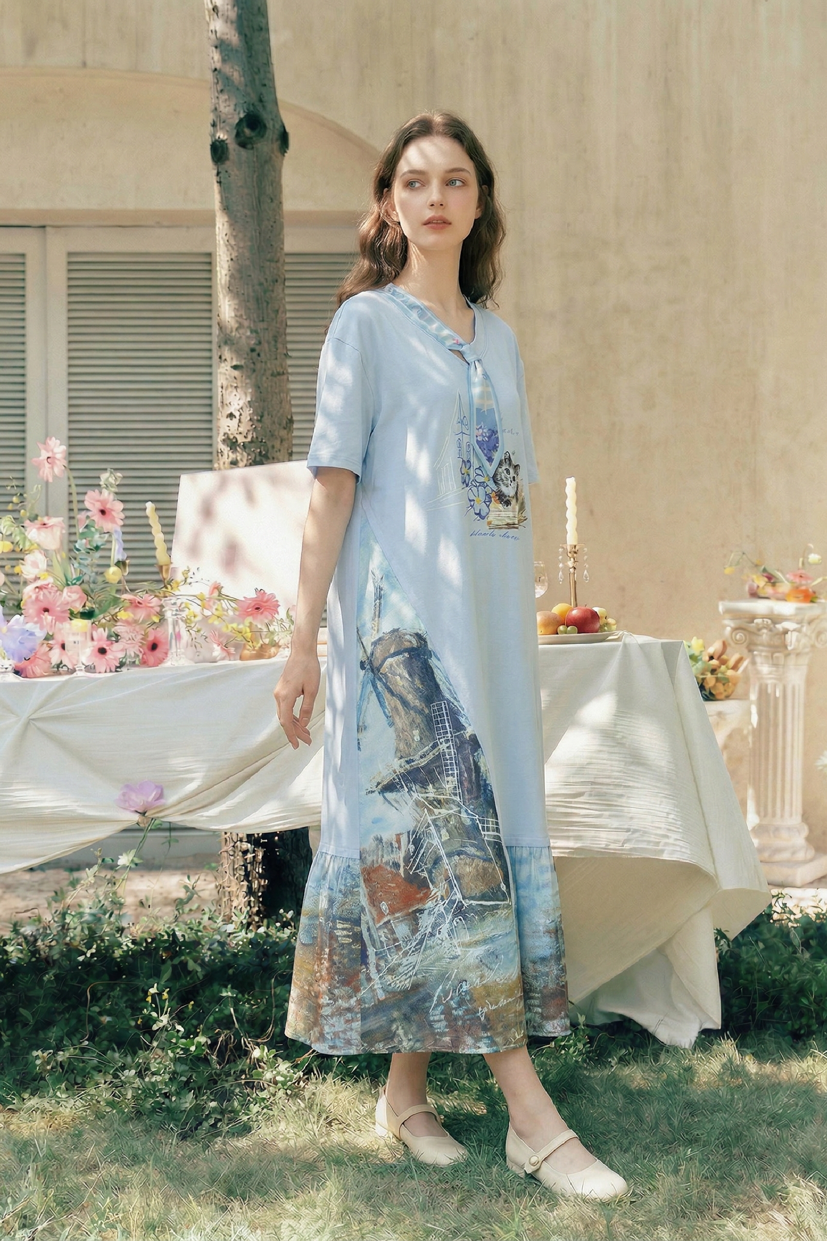 Patchwork Printed Dress