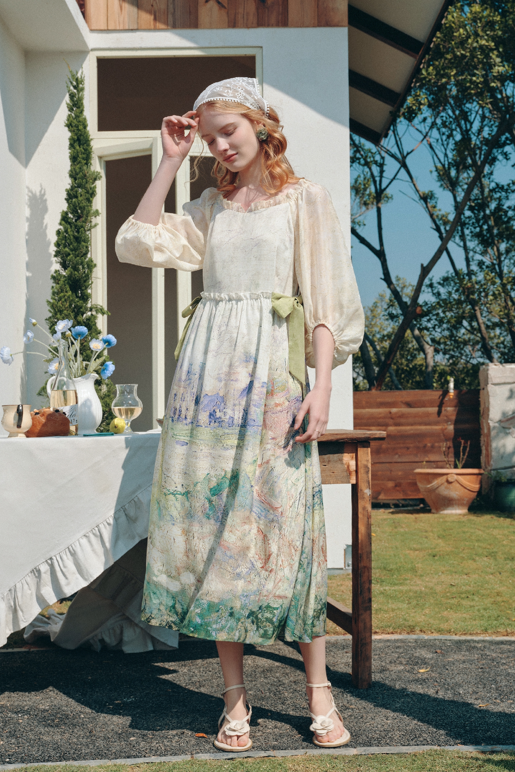 Vintage Square Neck Dress