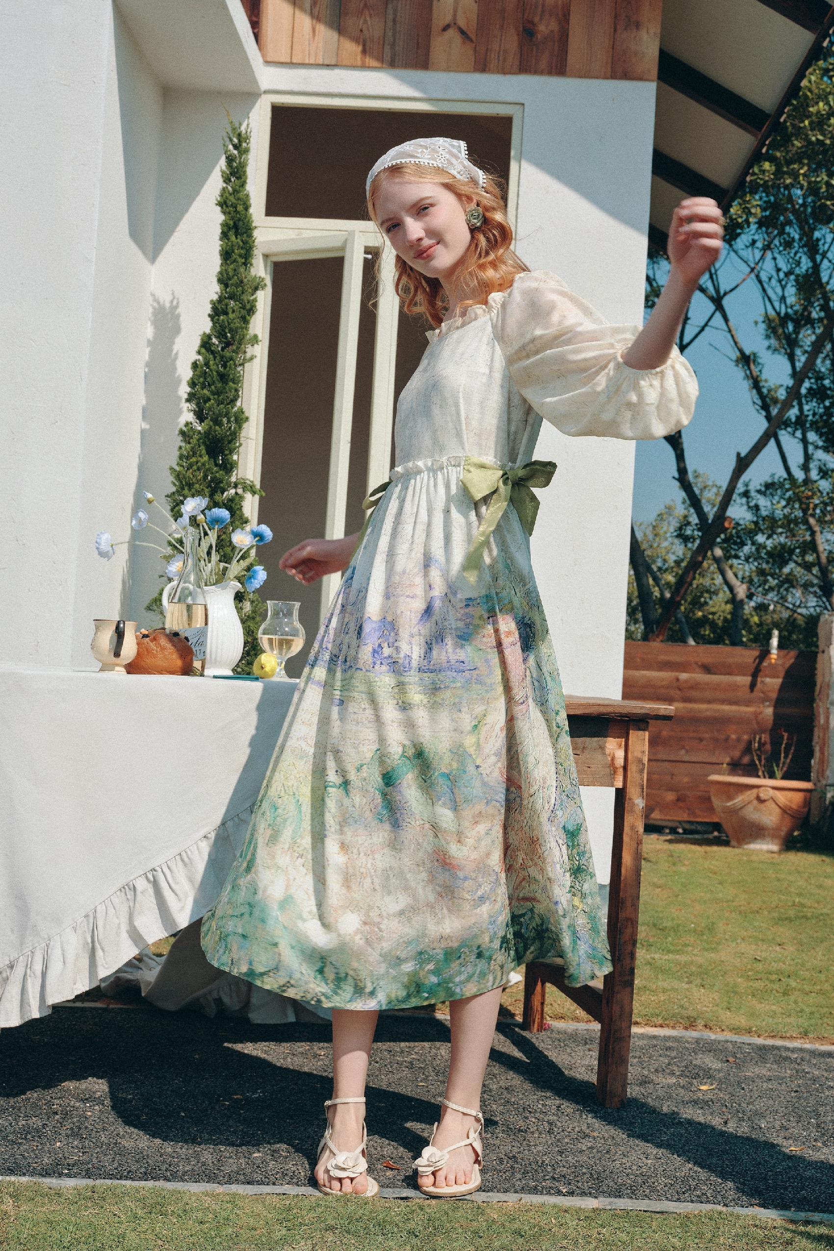 Vintage Square Neck Dress