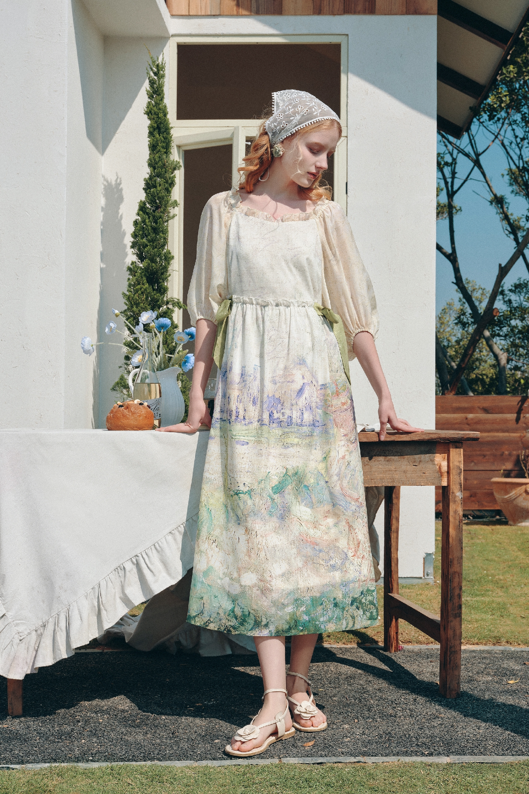 Vintage Square Neck Dress