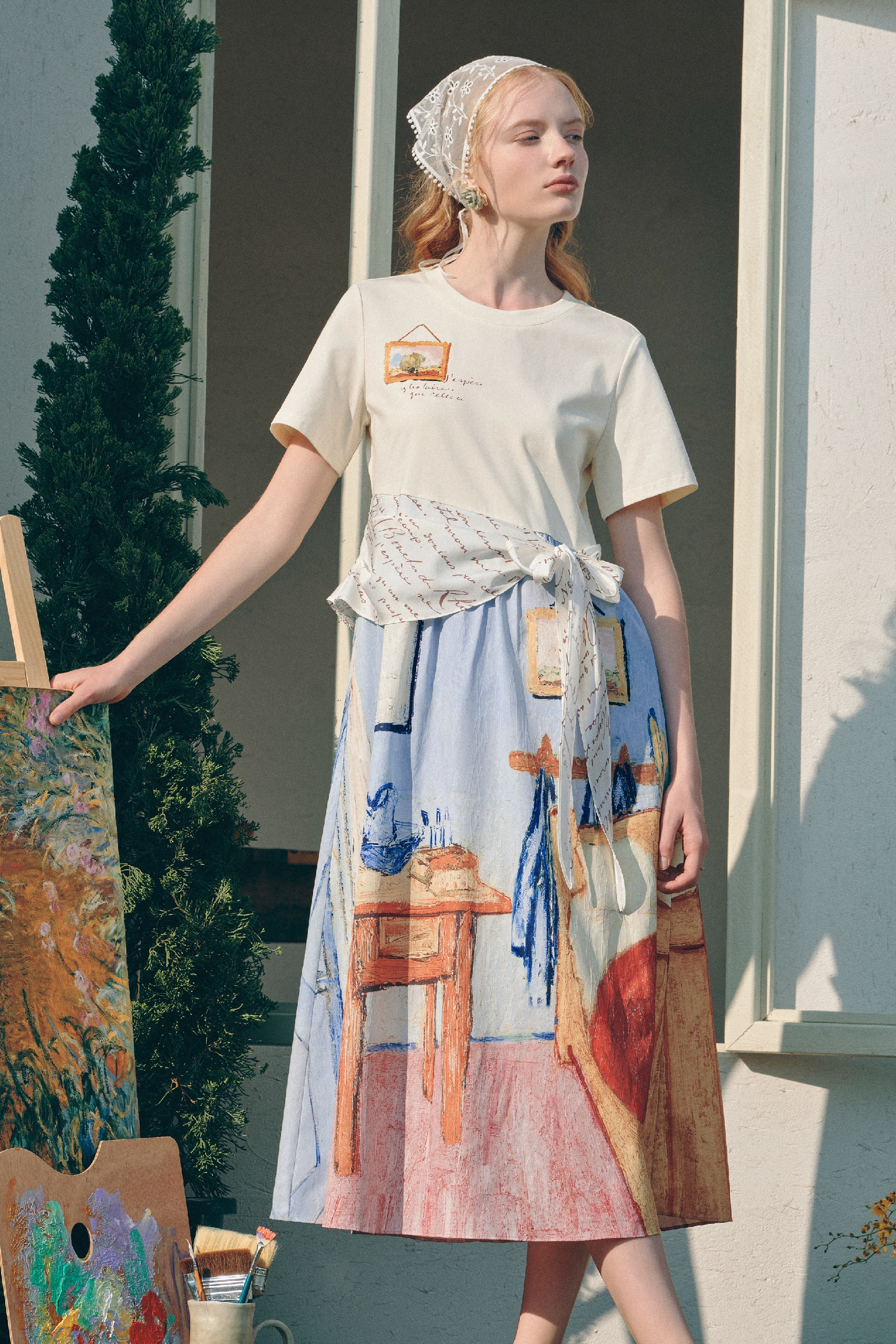 Layered Two-Piece Look Dress