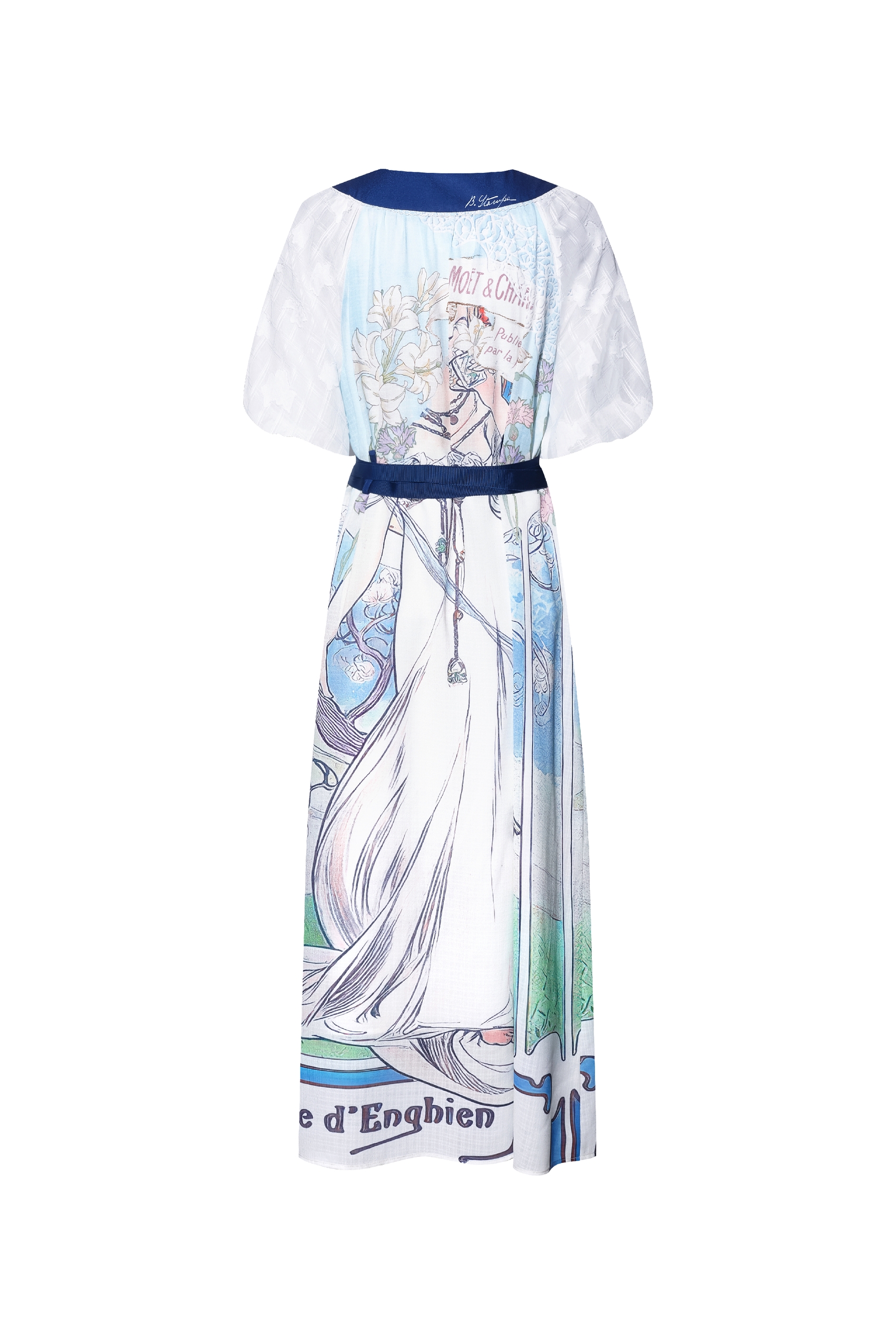 Printed Waist-Cinched Dress
