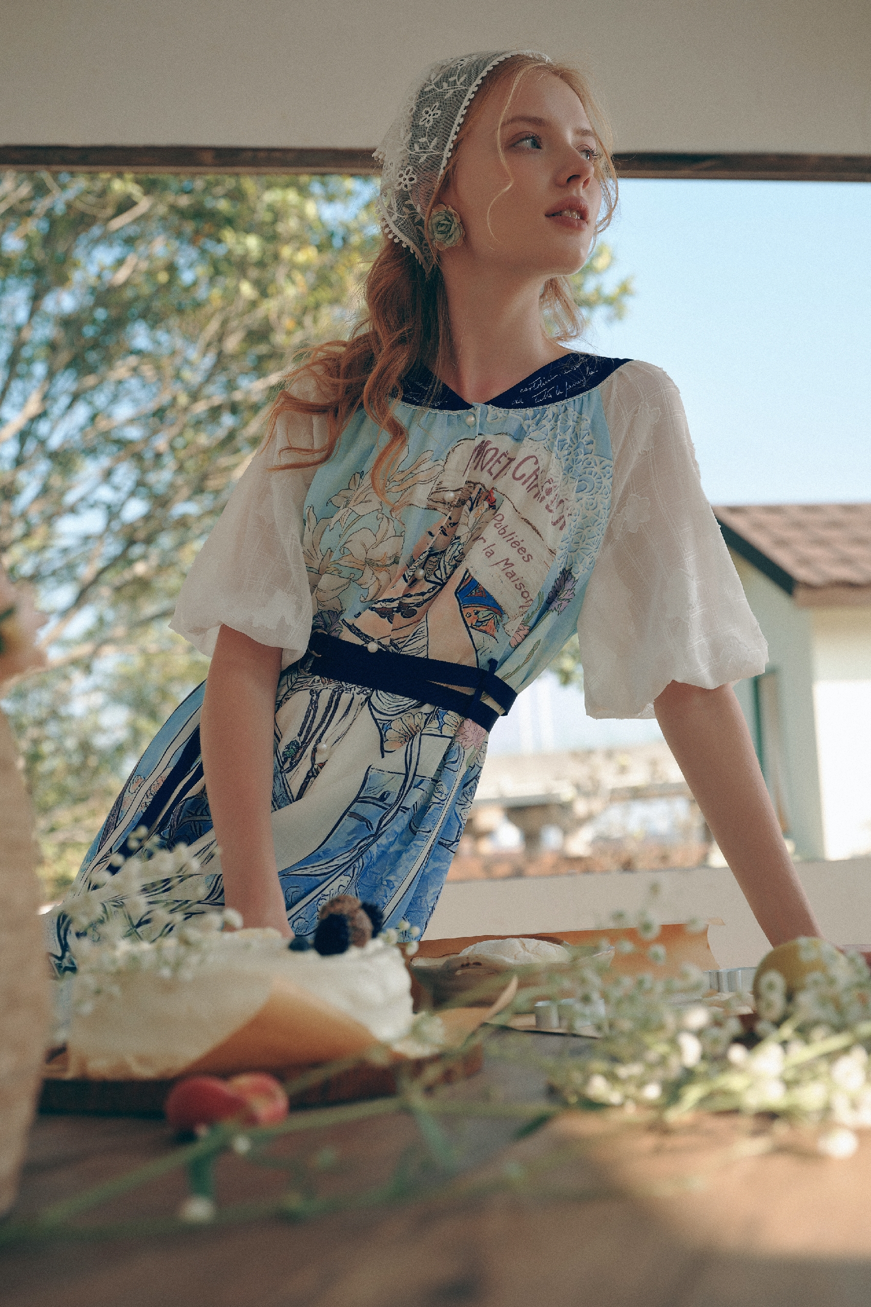 Printed Waist-Cinched Dress