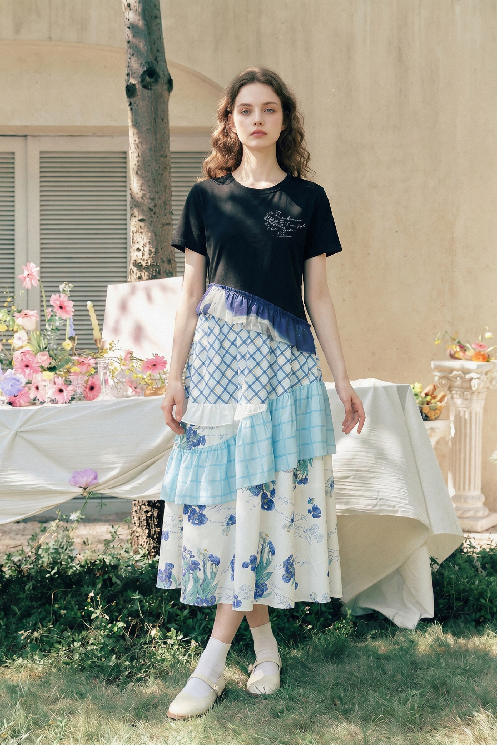 Asymmetrical Printed Dress