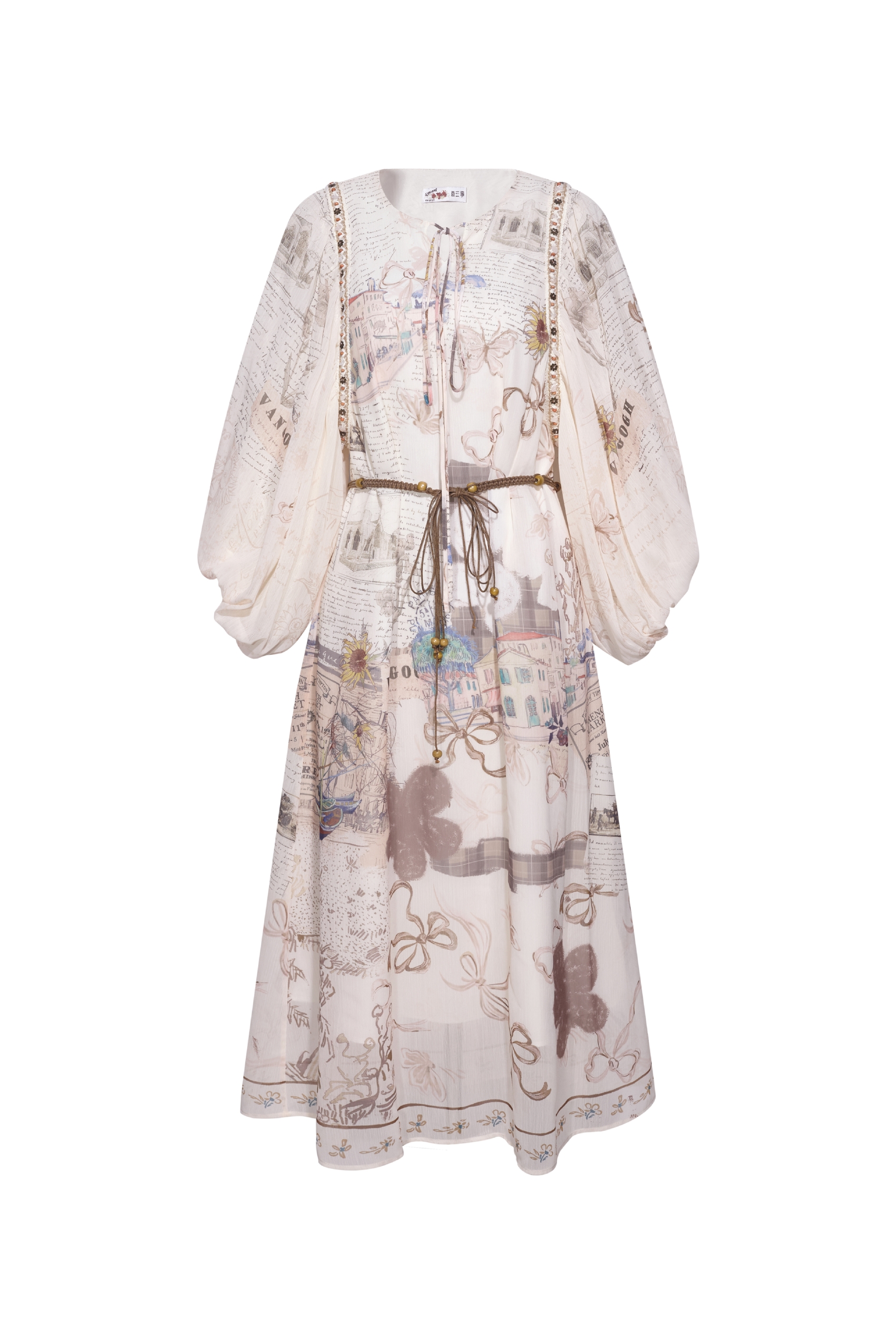 Vintage Printed Dress-LYONSENS